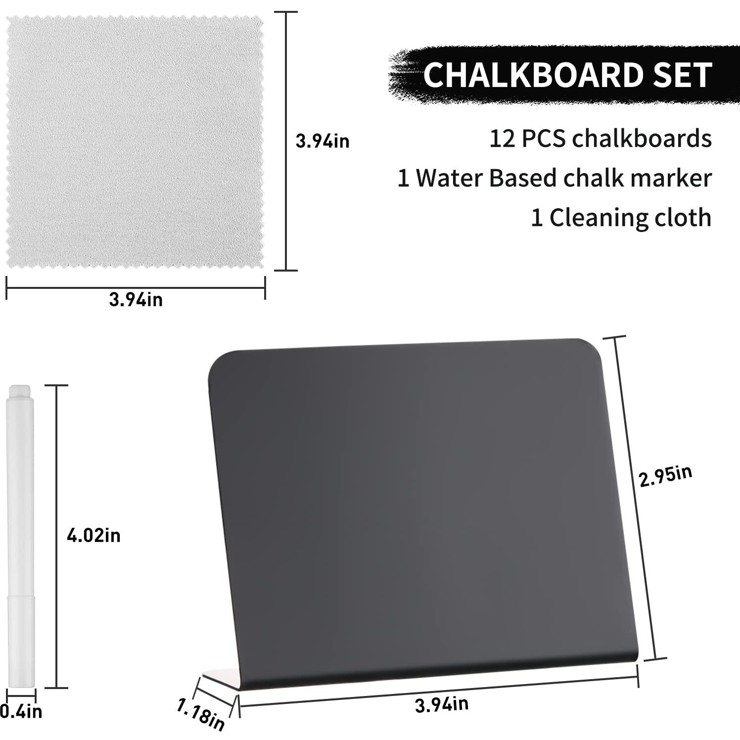 12 Pack 4"&quotX3"&quotMini Chalkboard Signs For Chalk Sign For Food - Party - Buffet - Table Sign Chalkboard - Wedding - Bakery - Small Chalkboard Sign - Mini Chalkboard Signs For Food