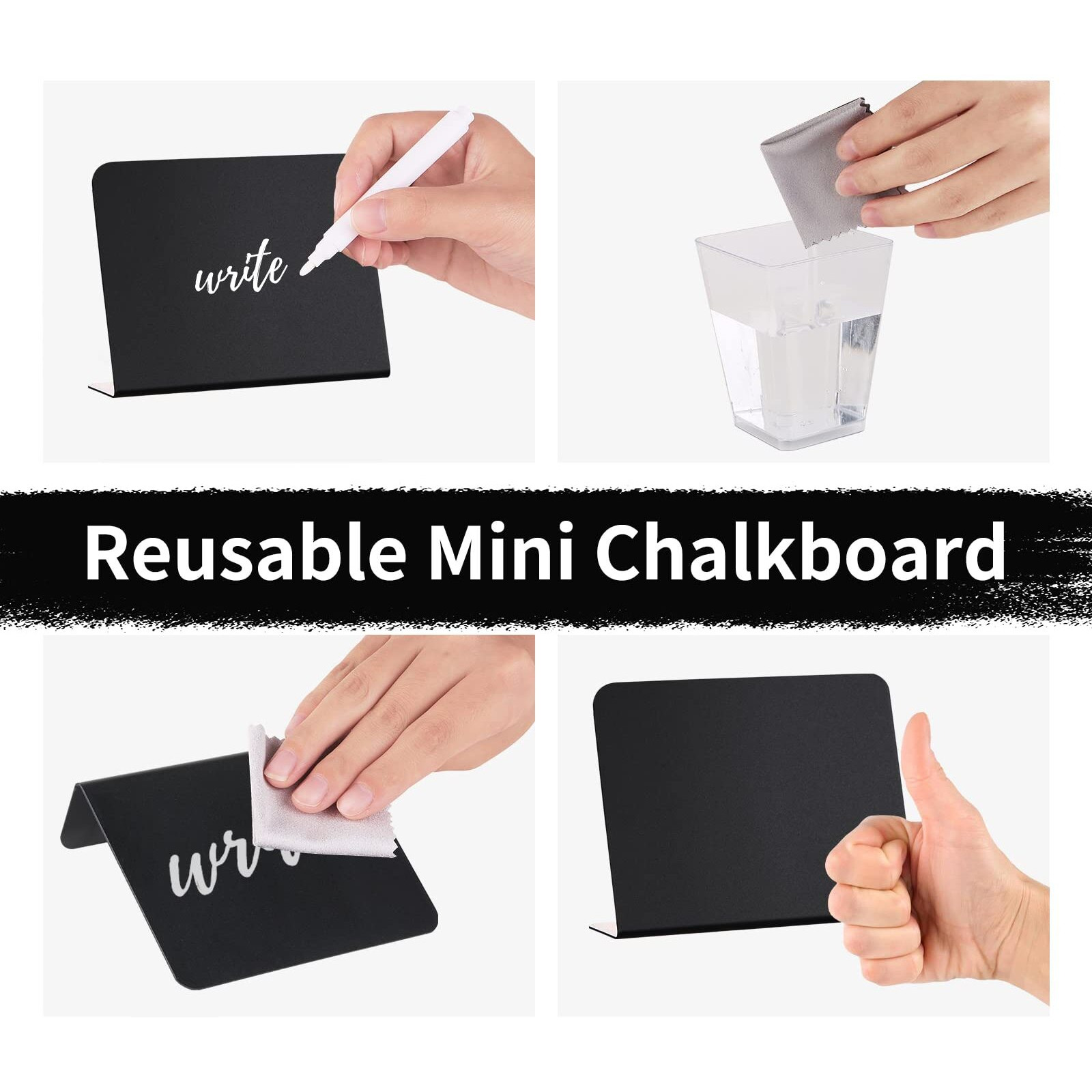 12 Pack 4"&quotX3"&quotMini Chalkboard Signs For Chalk Sign For Food - Party - Buffet - Table Sign Chalkboard - Wedding - Bakery - Small Chalkboard Sign - Mini Chalkboard Signs For Food
