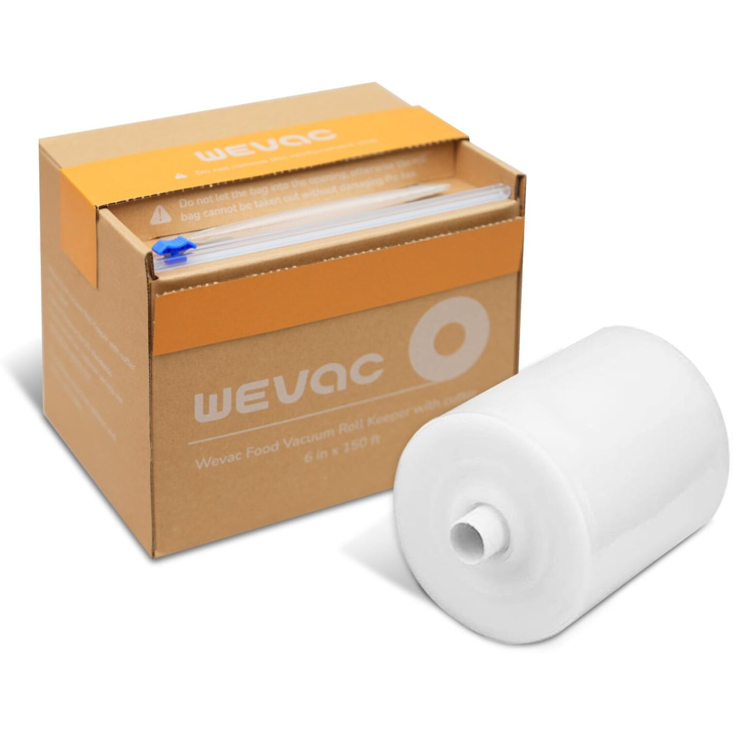 Wevac 6''X150'  Vacuum Seal Roll Keeper With Cutter  Ideal Vacuum Sealer Bags For Food Saver  Bpa Free  Commercial Grade  Great For Storage  Meal Prep And Sous Vide