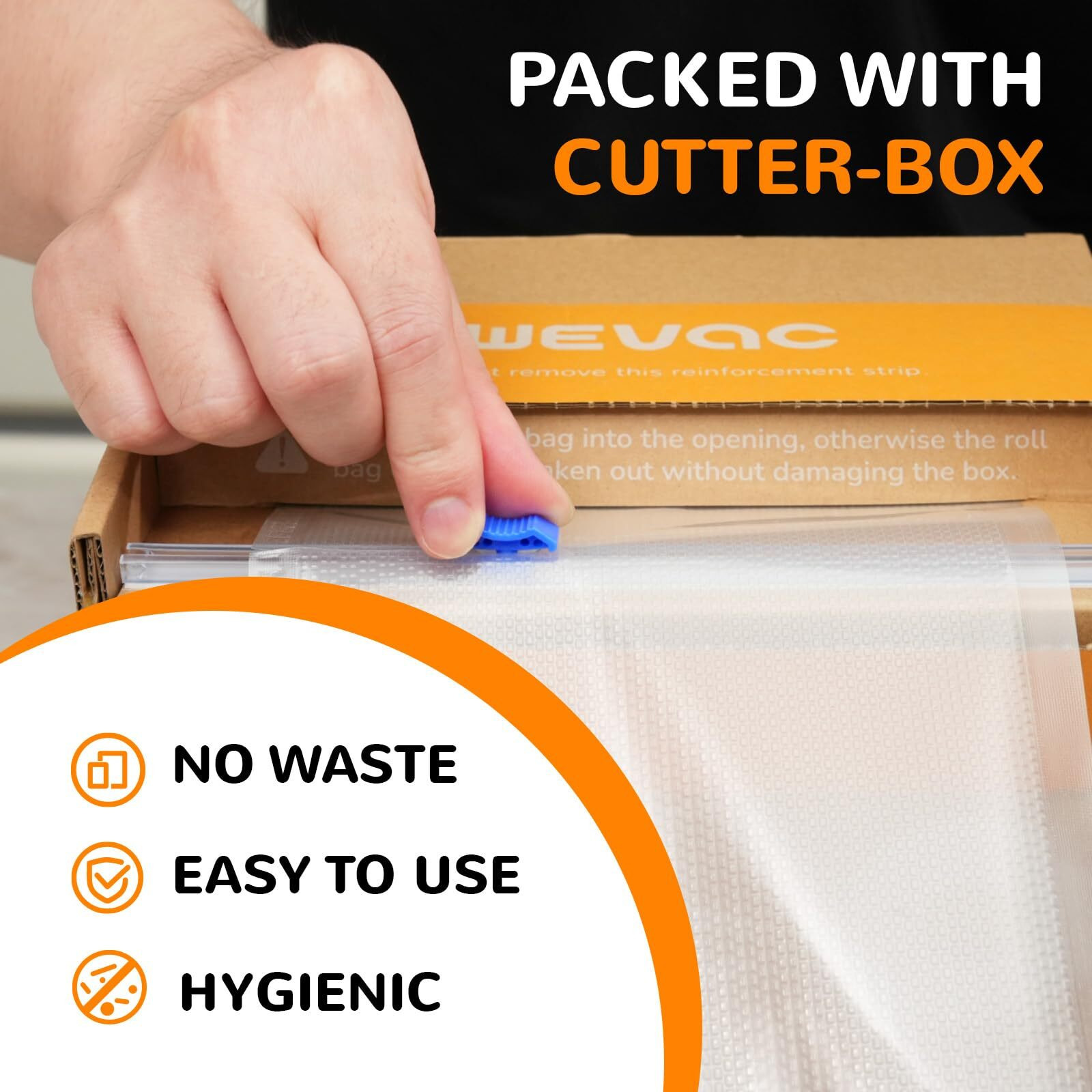 Wevac 6''X150'  Vacuum Seal Roll Keeper With Cutter  Ideal Vacuum Sealer Bags For Food Saver  Bpa Free  Commercial Grade  Great For Storage  Meal Prep And Sous Vide