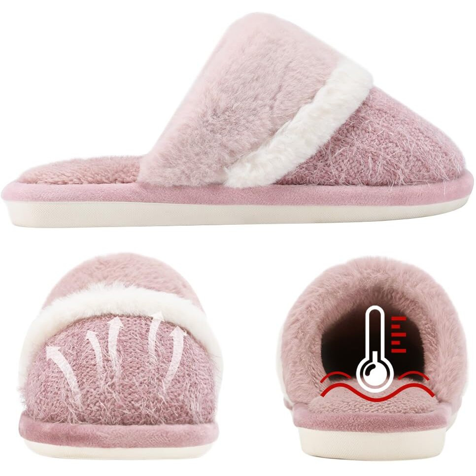 Cozy Slippers For Women Indoor And Outdoor Fuzzy House Shoes With Memory Foam Anti-Skid Sole Gifts For Women Mom Girlfriend Ladies