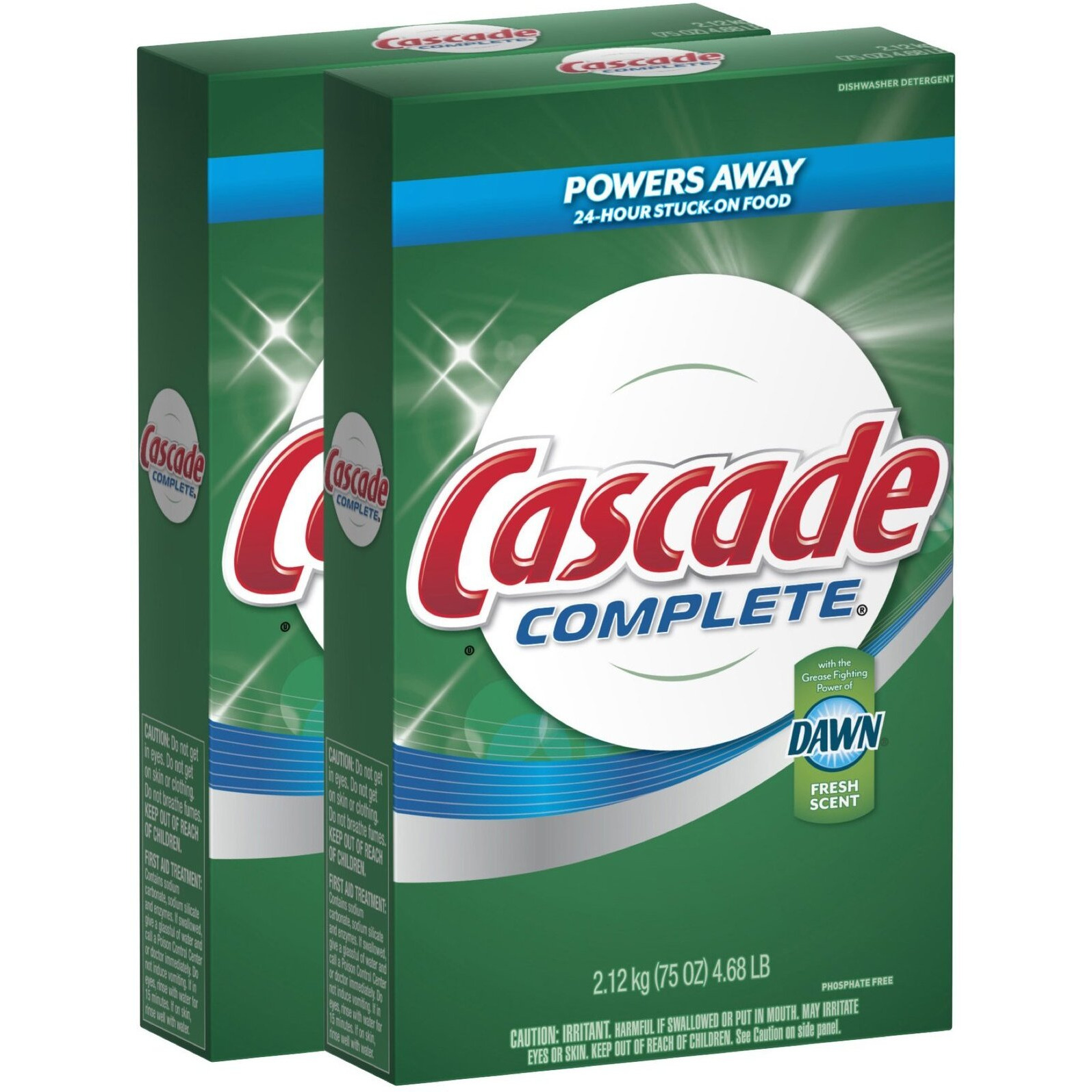 Cascade Complete Powder All-In-1 Dishwasher Detergent - 75 Oz - Fresh - 2 Pk