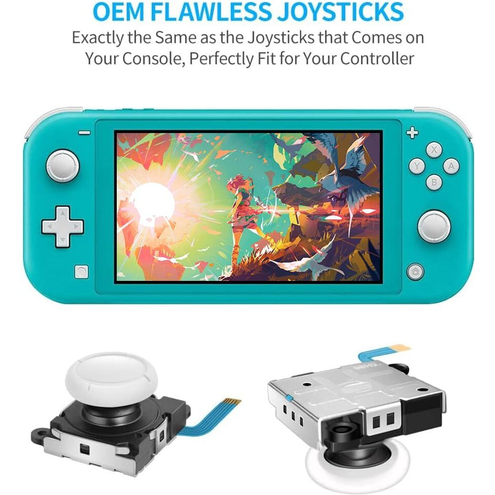 Joystick Replacement For Switch Lite - 19 In 1 Oem Analog Stick Thumbstick Parts Repair Tool Kit Accessories With Y00 Triwing Screwdriver  Thumb Caps  Tweezers For Oled Joycon Joy Con Controller