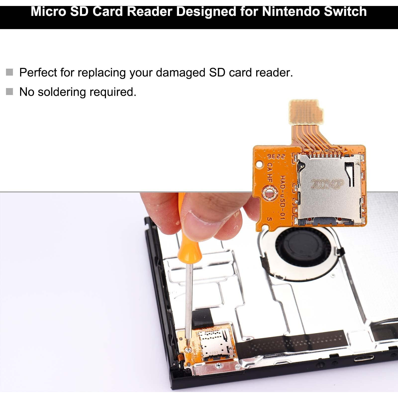 Ikpek 1 Pack Micro Sd Card Reader Replacement For Nintendo Switch Hac-Sd-01  Tf Memory Card Slot Socket Reader Board Replacement For Ns Console