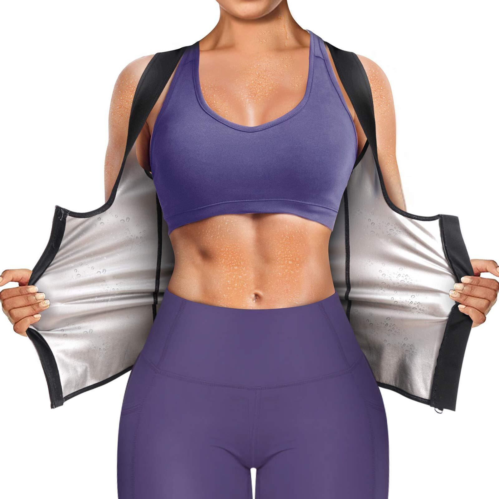 Junlan Sauna Suit For Women Waist Trainer Vest For Women Sweat Tank Top Shaper For Women With Zipper (Black  5X-Large)