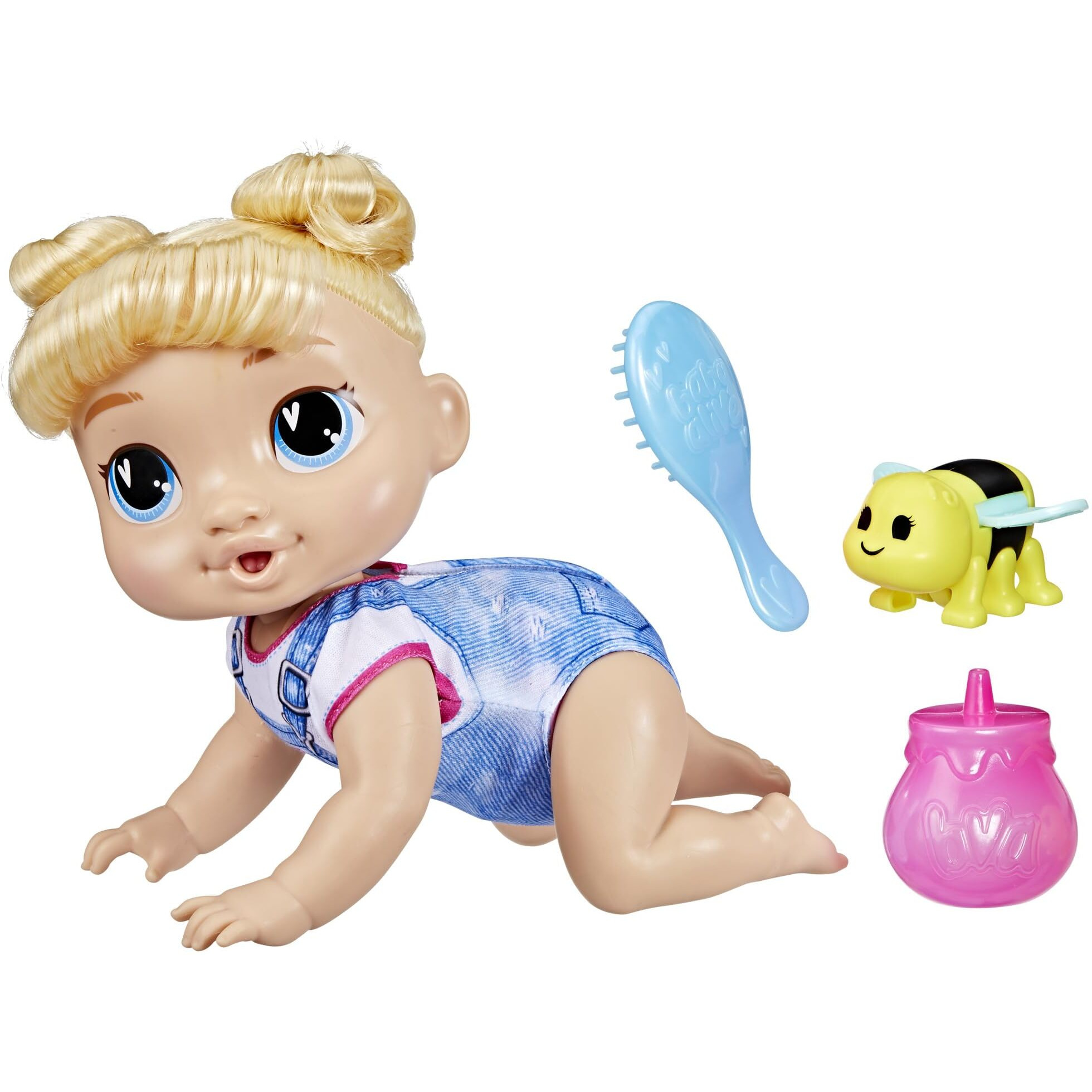 Baby Alive Crawl 'N Play Harper Hugs Electronic Crawling Baby Doll Set  Blonde Hair  Kids Toys For Girls & Boys 3 Years & Up  10.75 Inches