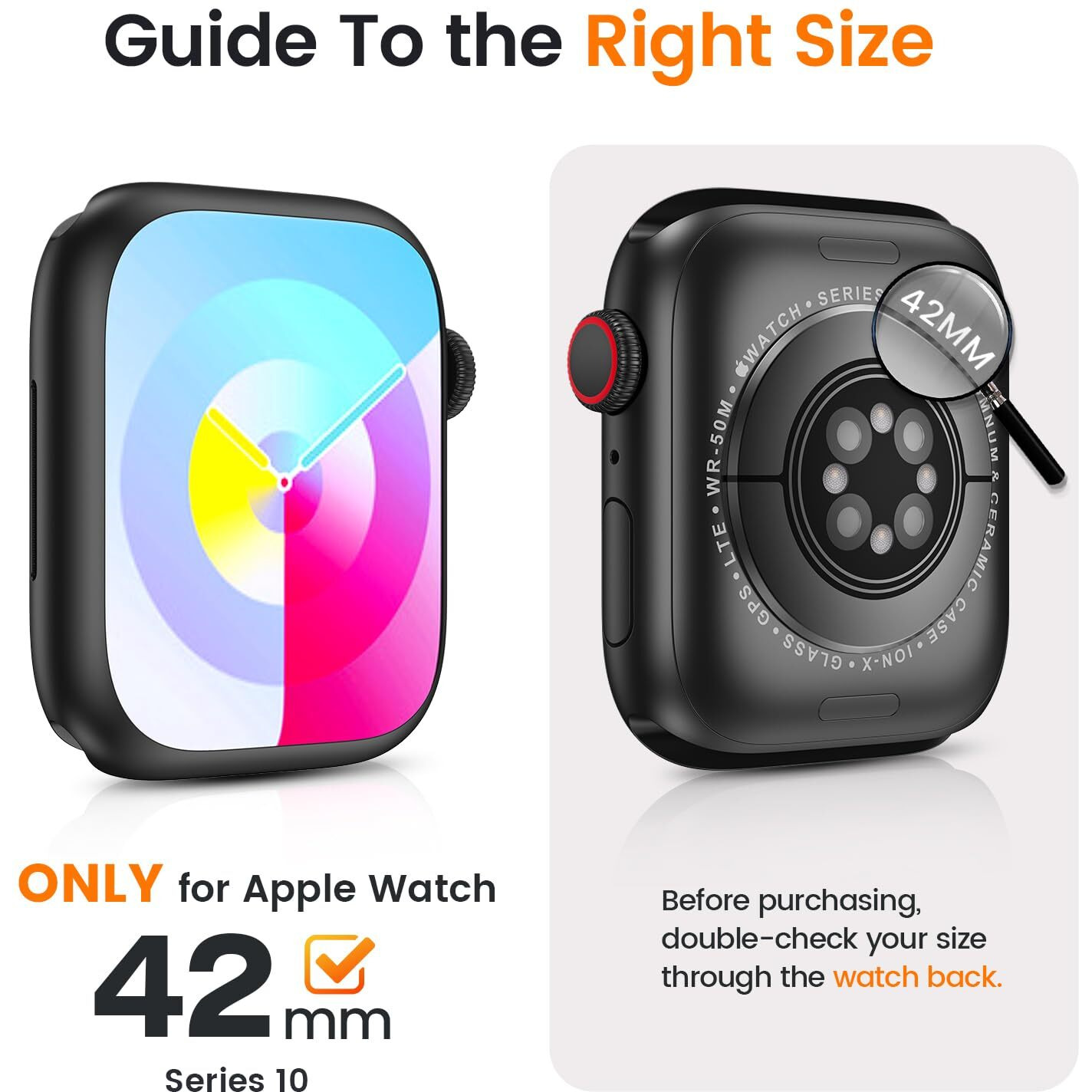 [2 Pack] Goton Bumper Case For Apple Watch Series 10 42Mm  Ultra Thin Soft Tpu Shockproof Case Cover Bumper Protector For Iwatch Accessories (No Screen Protector) 42Mm Black+Black
