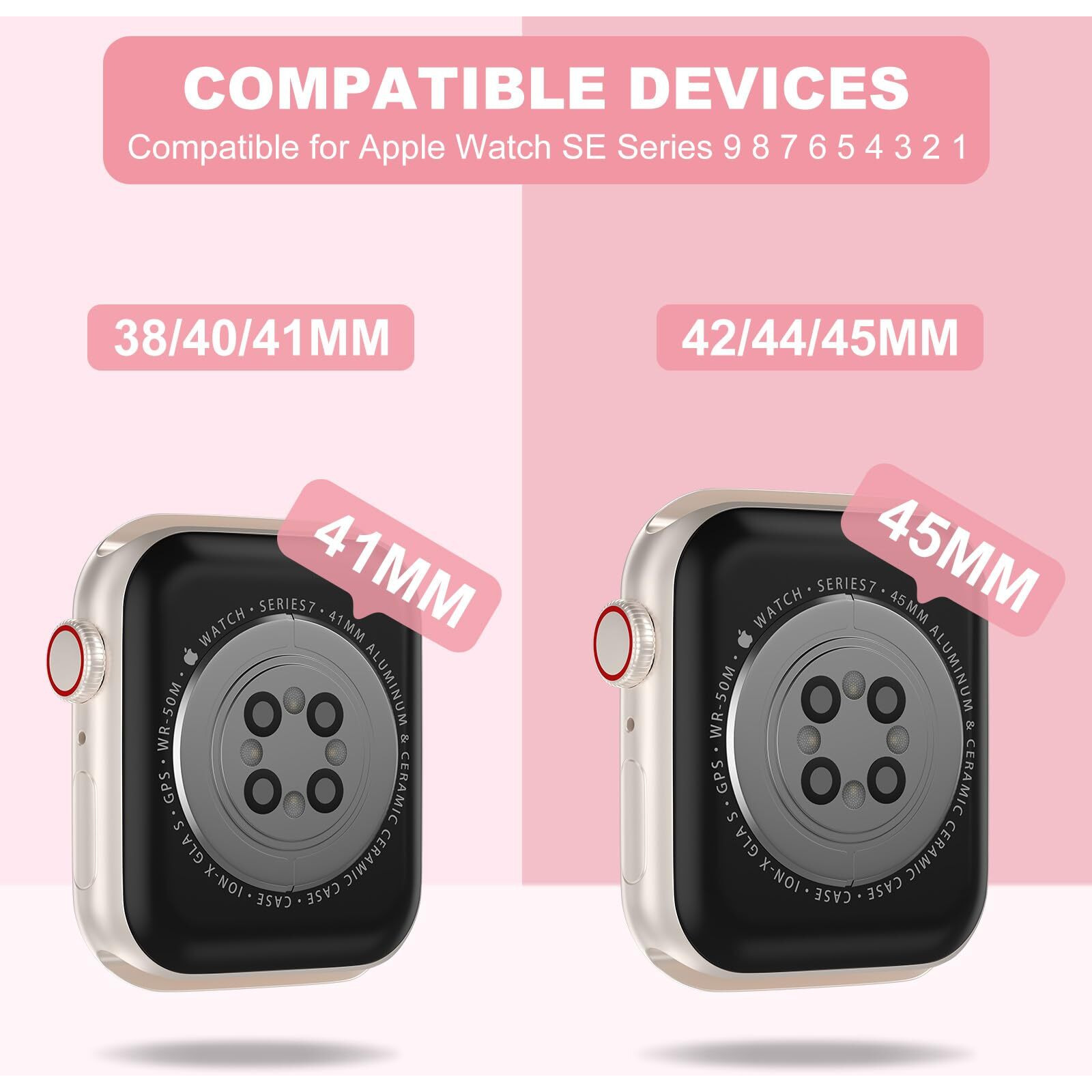 Xyf Compatible For Crystal Clear Apple Watch Bands  41Mm 40Mm 38Mm Bumper Case For Men Women Jelly Sport Case Band For Iwatch Ultra 2/1 Series 10 9 8 7 Se 6 5 4 3 2 1 (Pink  38/40/41)