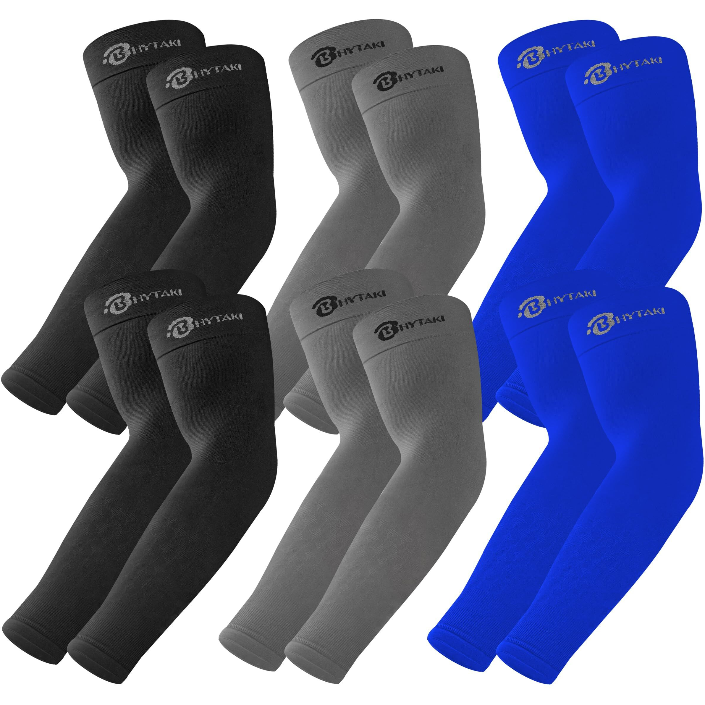 Bhytaki 6 Pairs Uv Sun Protection Arm Sleeves  Upf 50 Sports Cooling Arm Compression Sleeves For Men Women Teenager