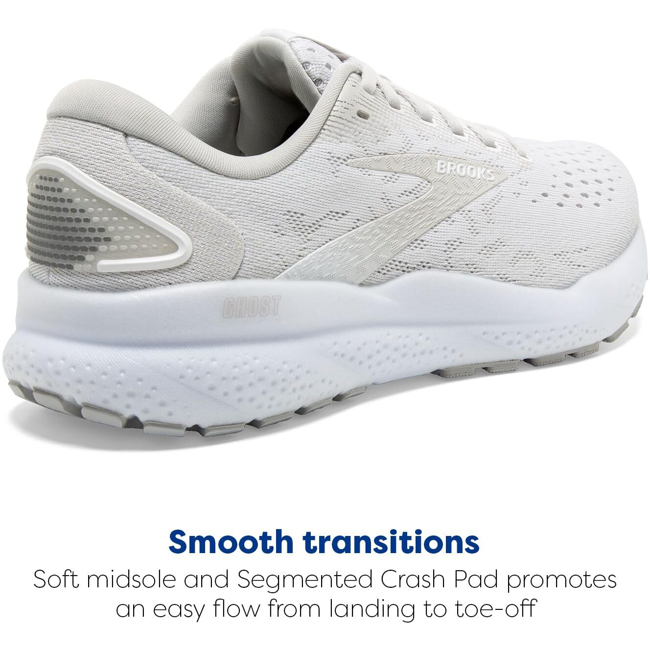 Brooks Women's  Ghost 16 Running Shoe White/White/Grey
