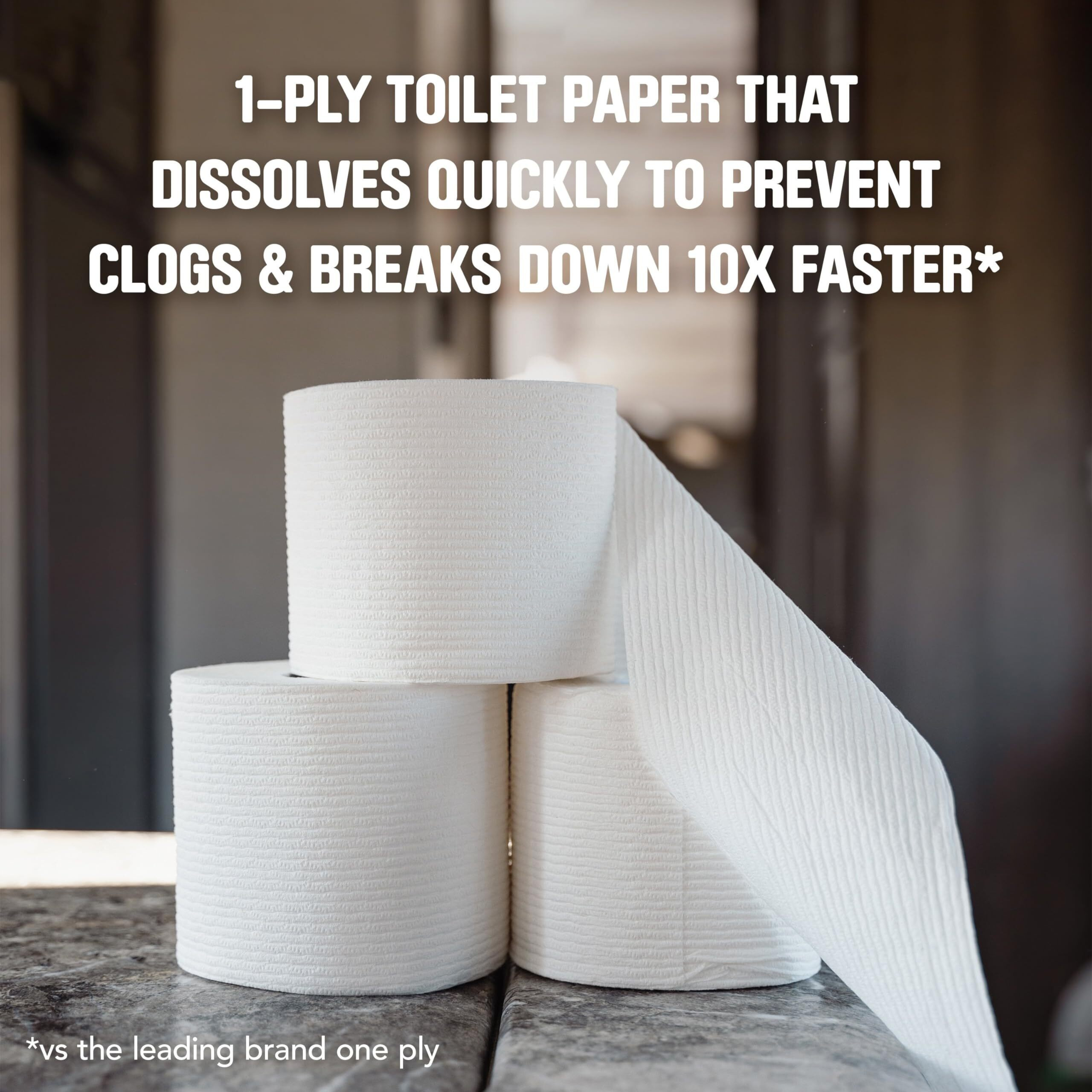 Scott Rapid-Dissolving Toilet Paper  12 Double Rolls  Sustainable  Septic-Safe  Toilet Paper