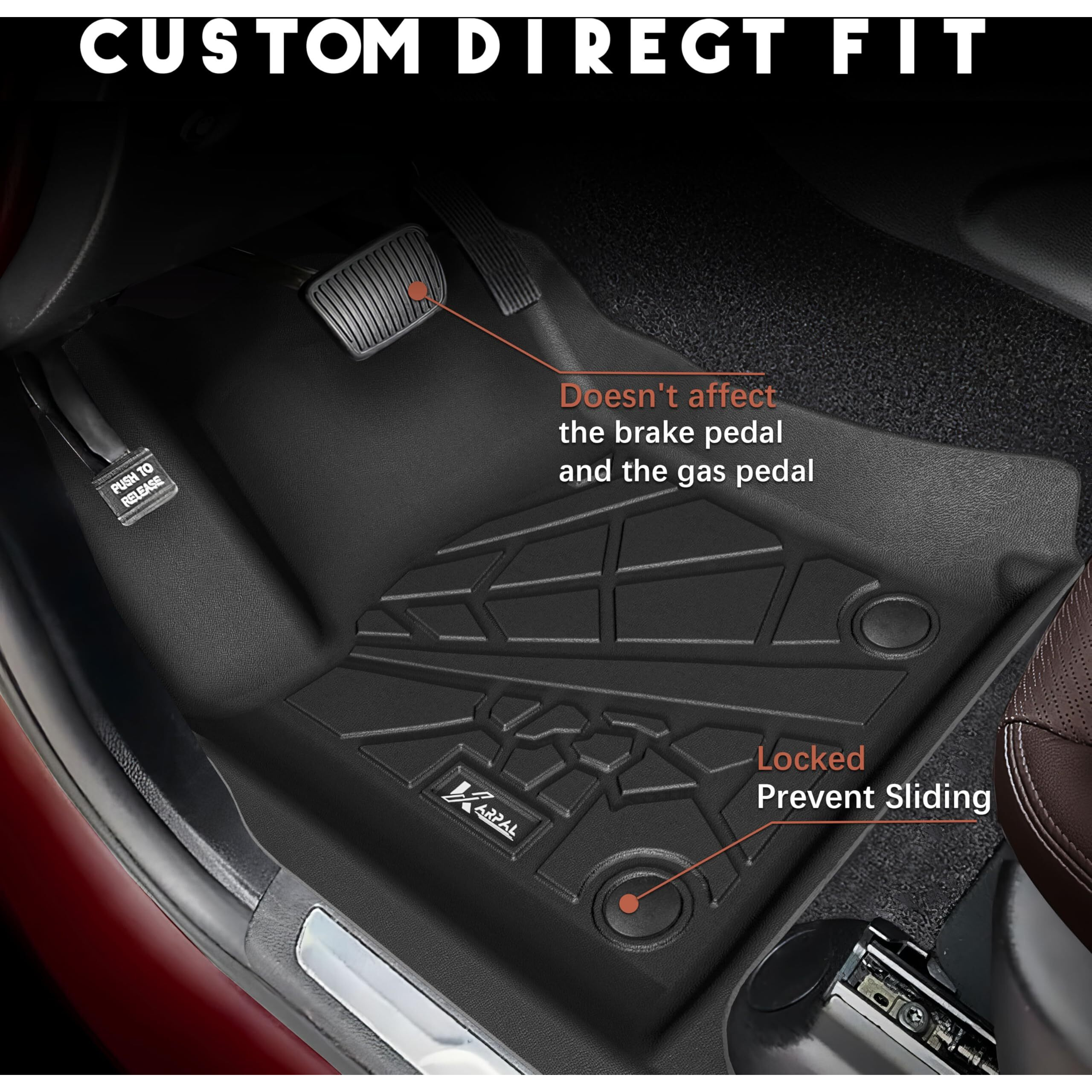 Karpal Floor Mats Fit For 2023 2024 Chevrolet Chevy Colorado/Gmc Canyon (Crew Cab) Custom Fit Colorado Floor Mats Liner Front & Rear Row Tpe All Weather Protection Heavy Duty Floor Liners