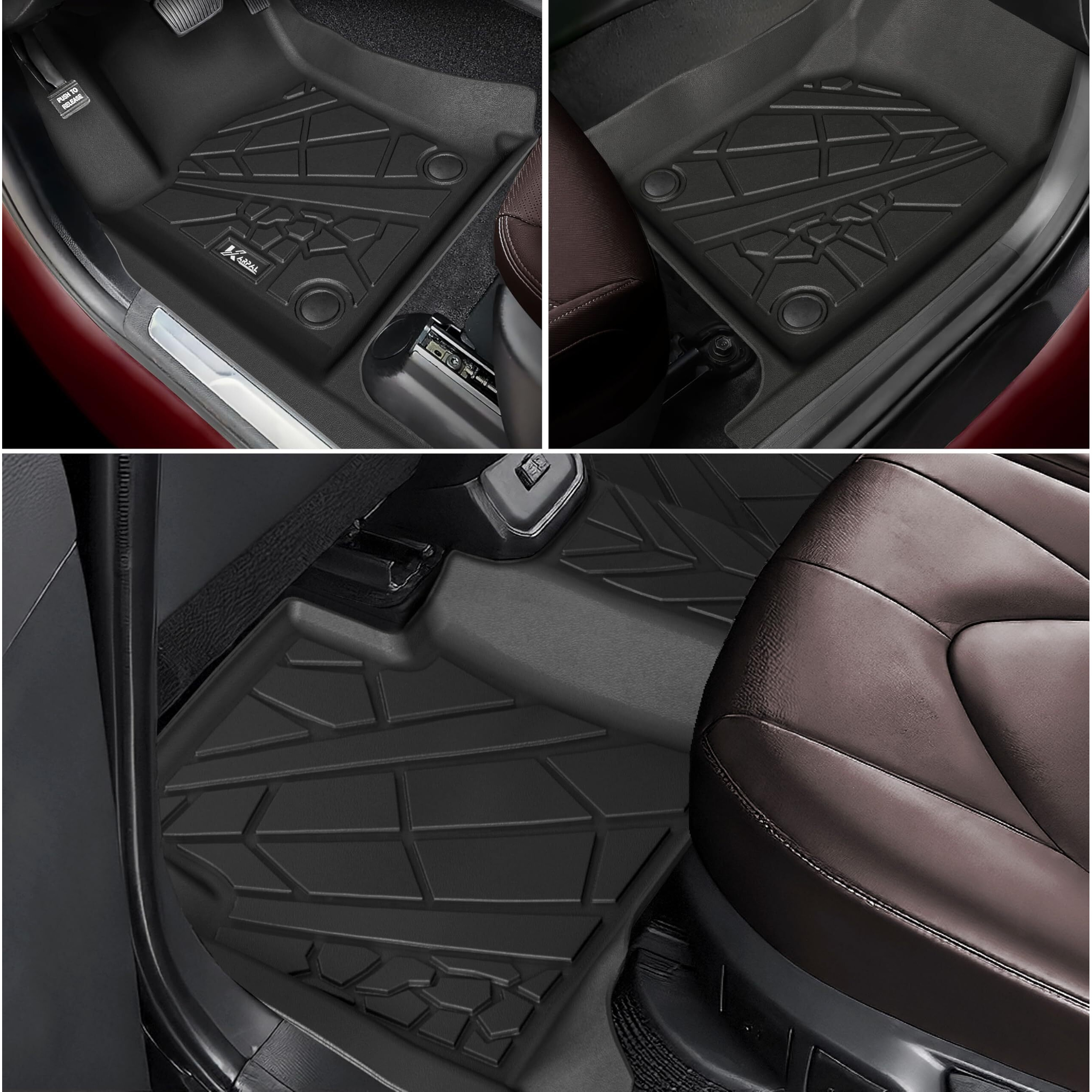 Karpal Floor Mats Fit For 2023 2024 Chevrolet Chevy Colorado/Gmc Canyon (Crew Cab) Custom Fit Colorado Floor Mats Liner Front & Rear Row Tpe All Weather Protection Heavy Duty Floor Liners