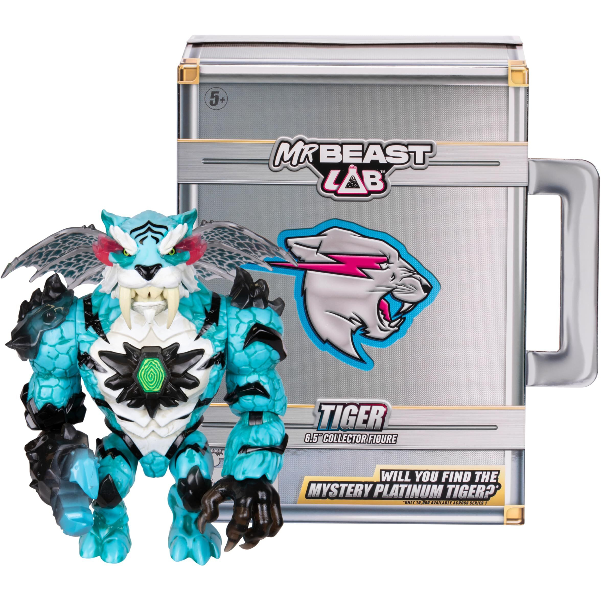 Mrbeast Lab Apex Beast Tiger Collector Figure  6.25"" Tall  With Extreme Detailing  Premium Packaging  13 Points Of Articulation & Chomp Jaw - Styles May Vary