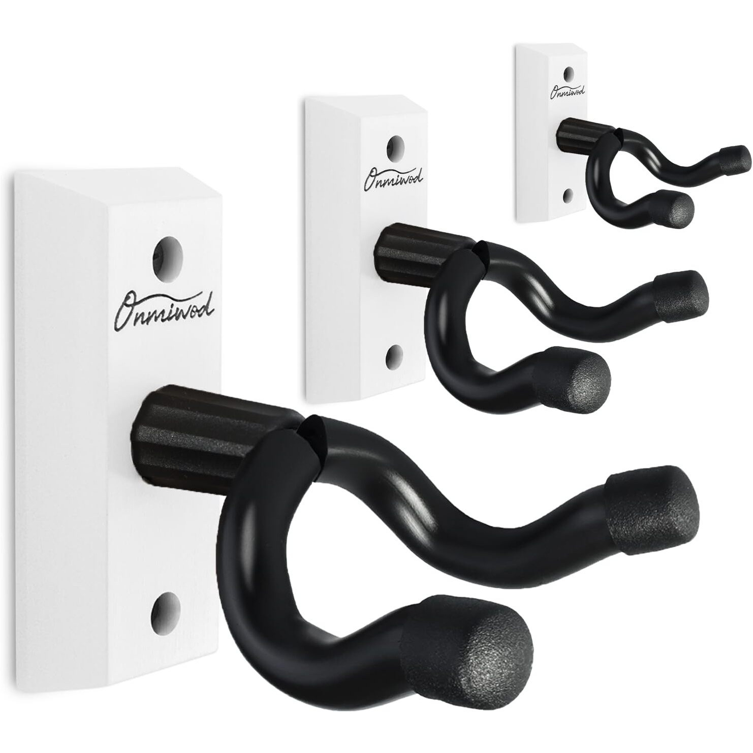Onmiwod Guitar Wall Mount 3 Pack  White Hardwood Guitar Hanger  U-Shaped Guitar Wall Hanger Mount  Guitar Holder Hook Stand Wall For Acoustic  Electric Guitar  Banjo  Bass  For Guitar Player Men Boy