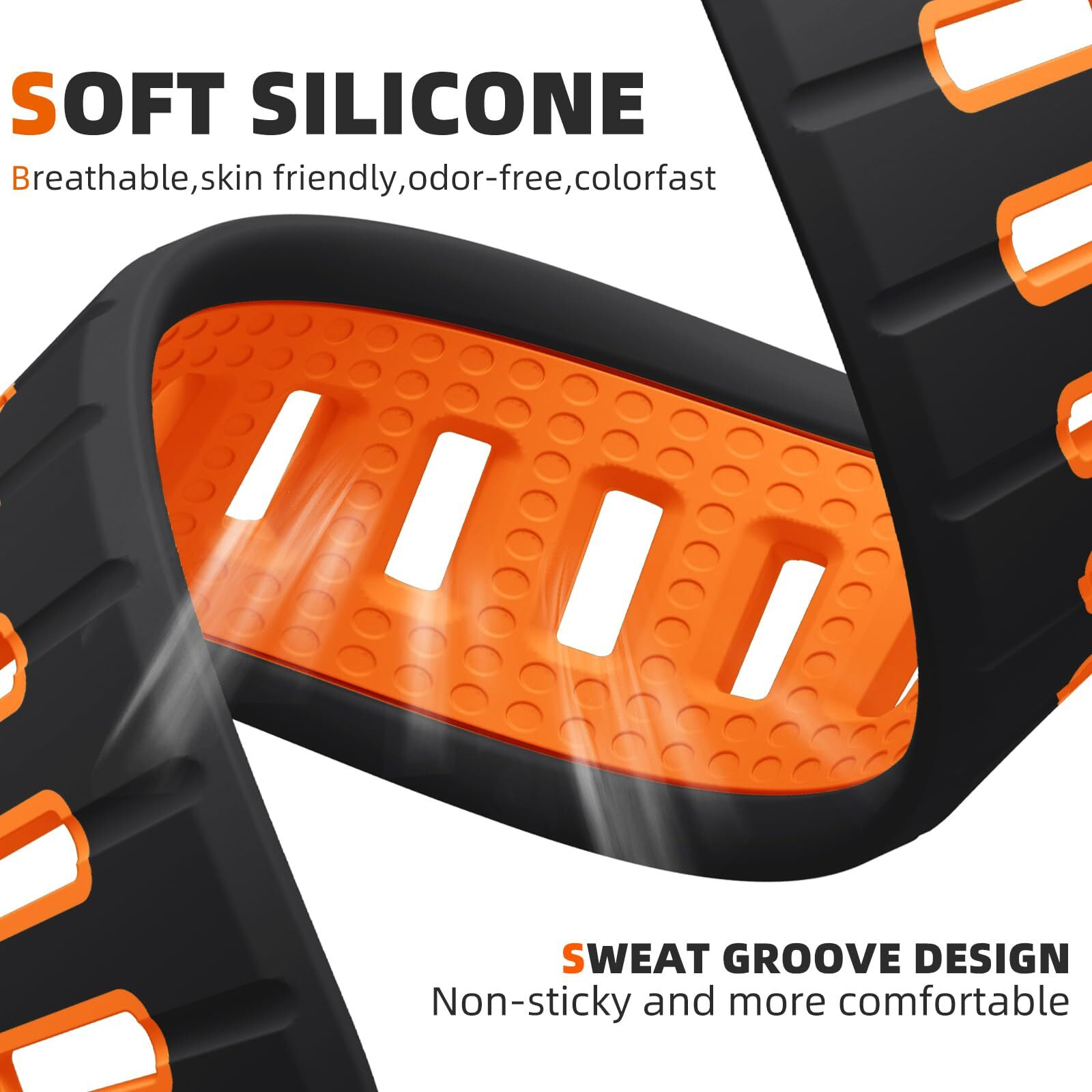 Odbeai Sport Band Compatible With Apple Watch Ultra 2/Ultra Band Compatible With Apple Watch Bands For Men 49Mm 46Mm 45Mm 44Mm 42Mm Silicone Loop Waterproof Strap For Iwatch Bands Series Se 10 9 8-1