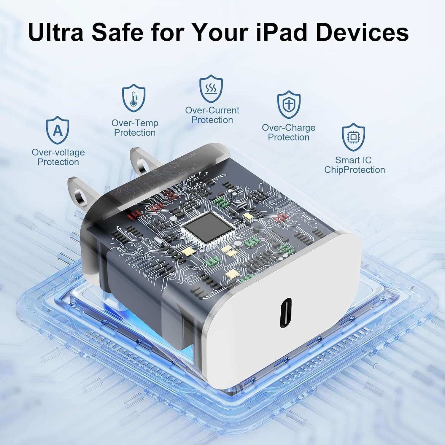 Susnwere Genuine 20W Usb C Charger Block For Extra Long For Iphone 15 16 Charger 10Ft 2-Pack Authentic 20W Fast Wall Charger For 15/15 Pro/Pro Max/Ipad Pro Airpods/Samsung With 3 Pack 10Ft Usb-C Cable