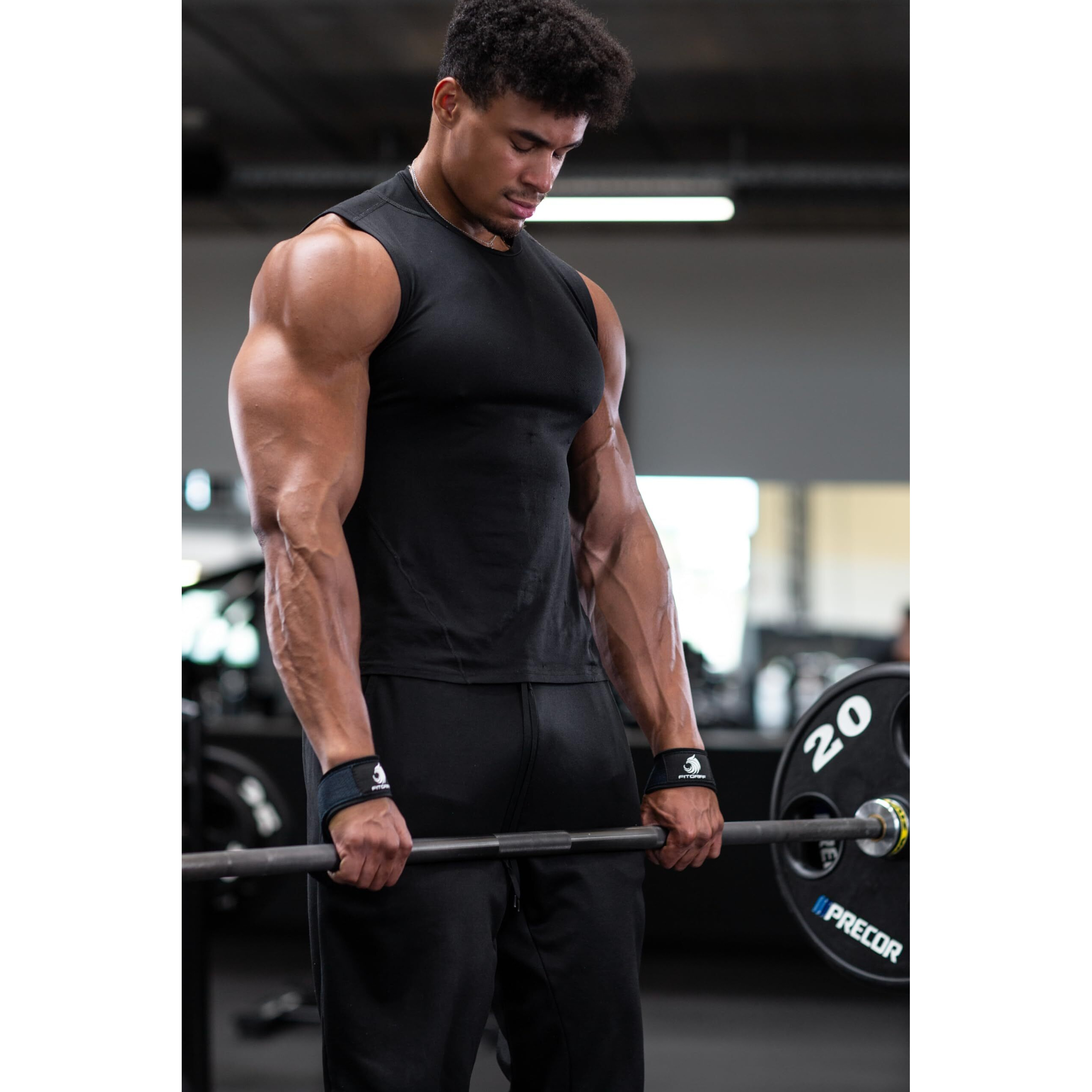 Fitgriff Lifting Wrist Straps For Weightlifting  Gym  Deadlift  Workout (Made Of Premium Cotton & Padded) - Men & Women (Standard  Navy Blue (Silicone-Grip))