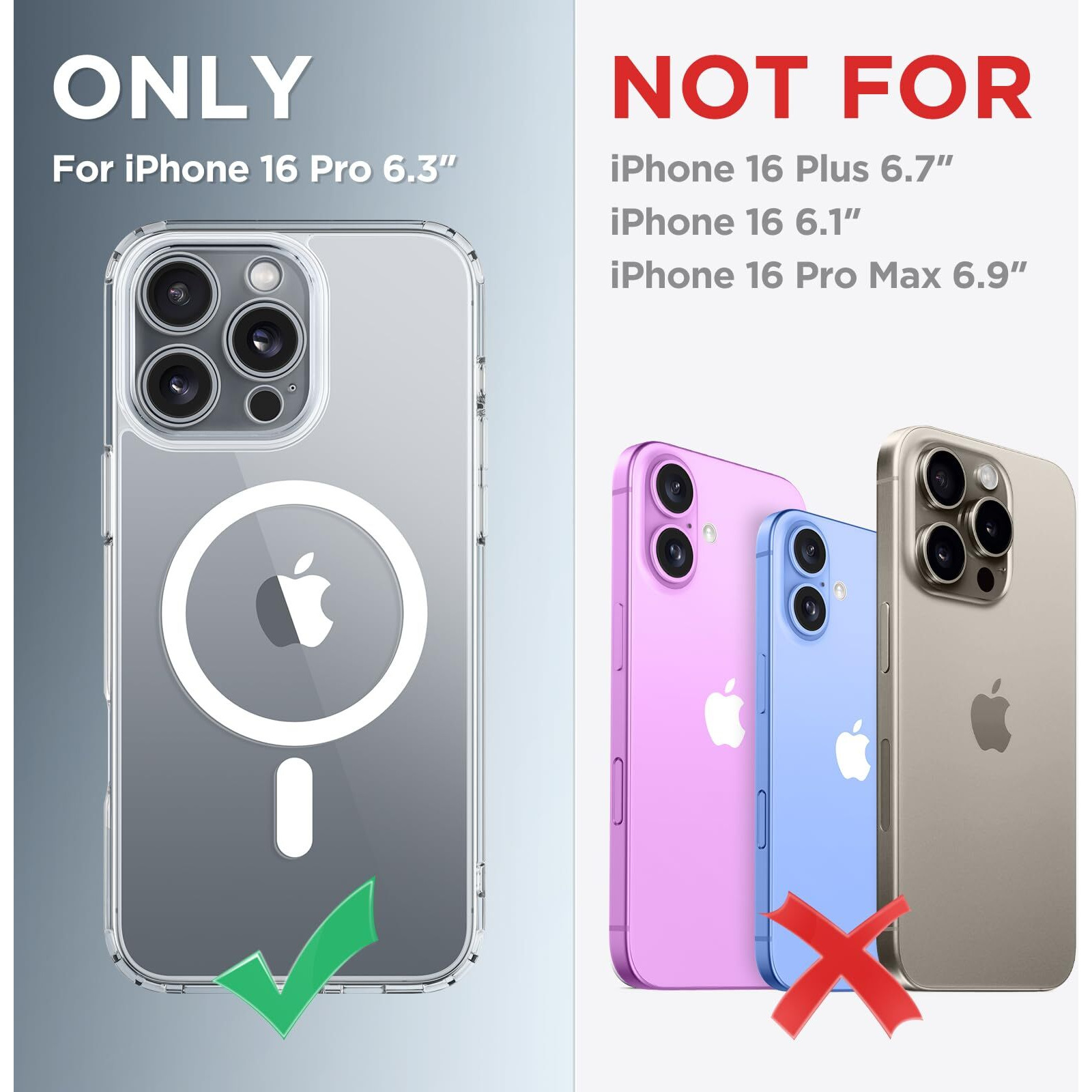 Capraro Magnetic Compatible With Iphone 16 Pro Case  Upgraded [Full Camera Protection] [Compatible With Magsafe] Protective Translucent Matte Women Girl Phone Case Cover  Clear