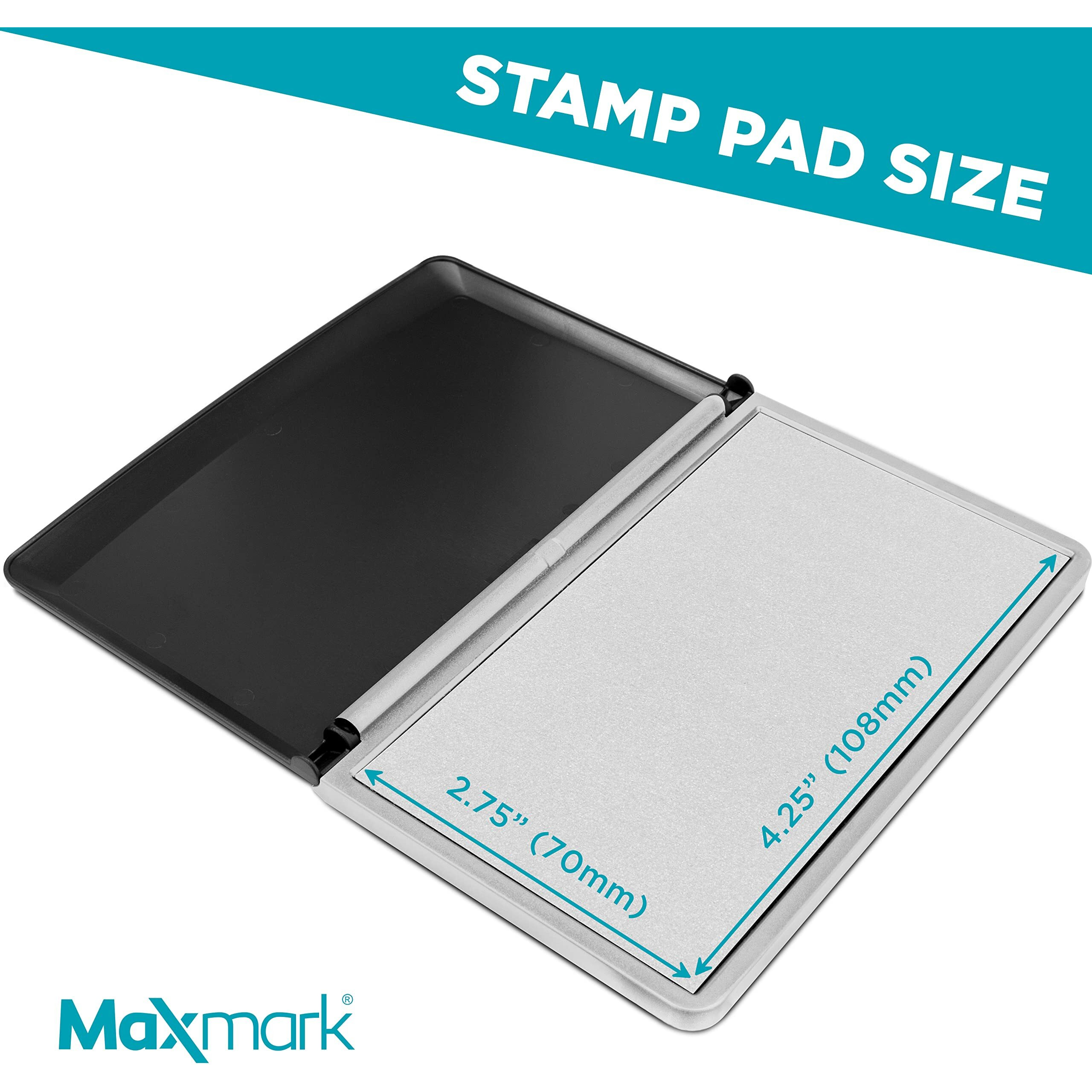 Maxmark Large Dry Stamp Pad - 2-3/4"" By 4-1/4"" - Premium Quality Felt Pad