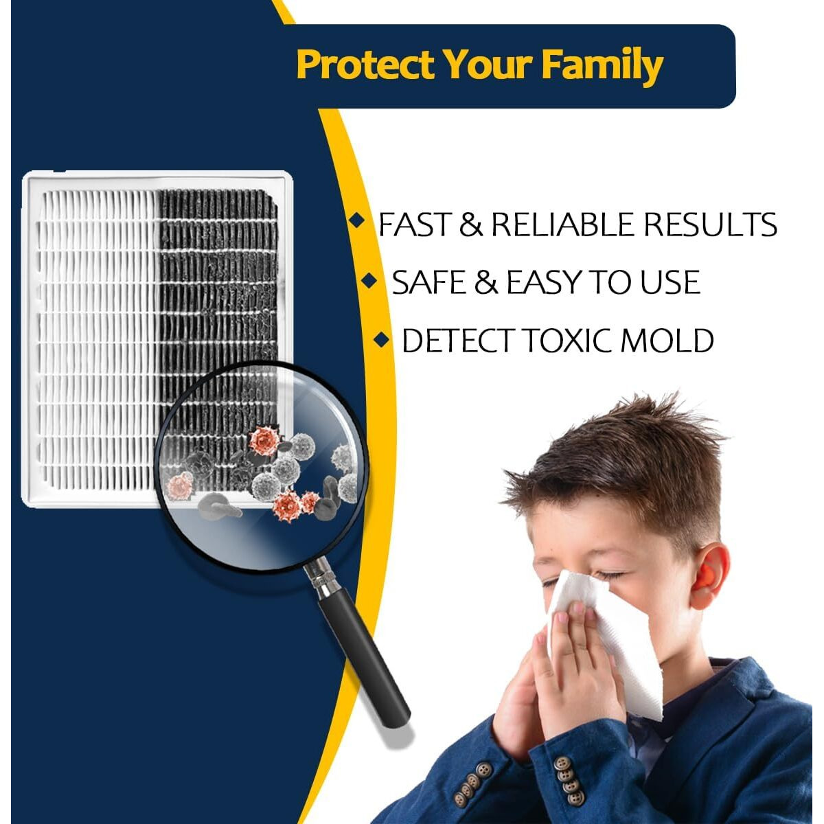 Mold Testing Kit With 5 Individual Tests - Diy Mold Test Kit For Home - Includes Detailed Mold Identification Guide - Fast And Reliable Mold Detector For Home