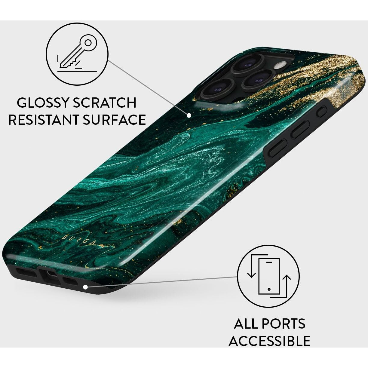 Burga Case For Iphone 15 Pro Max - Max Protective  Cute  Aesthetic  Trendy  Pattern Phone Cover  Fall Collection - Fits Apple Iphone 15 Pro Max Case  Cobertor Para Iphone15 Promax Cases