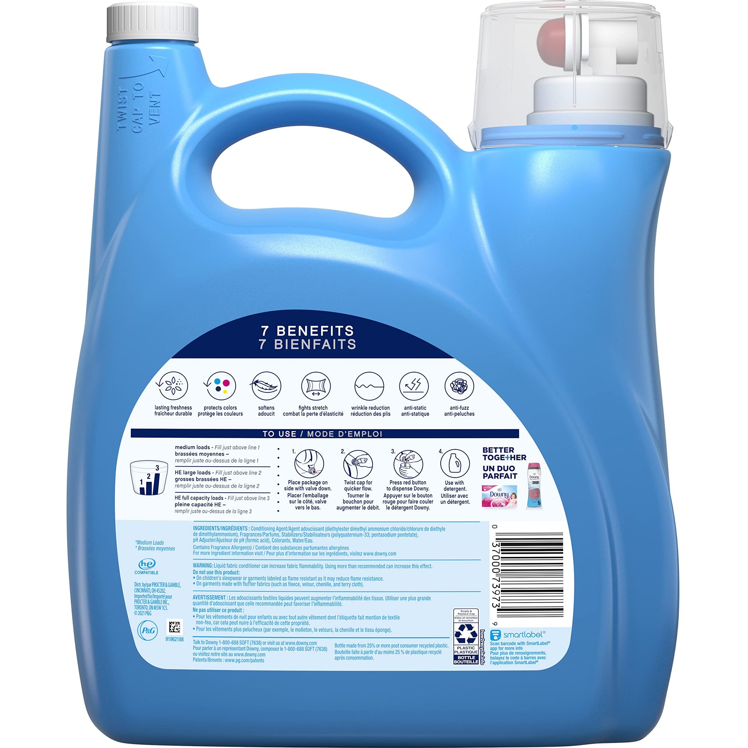 Downy April Fresh Liquid Fabric Conditioner (Fabric Softener)  164 Fl Oz  190 Loads