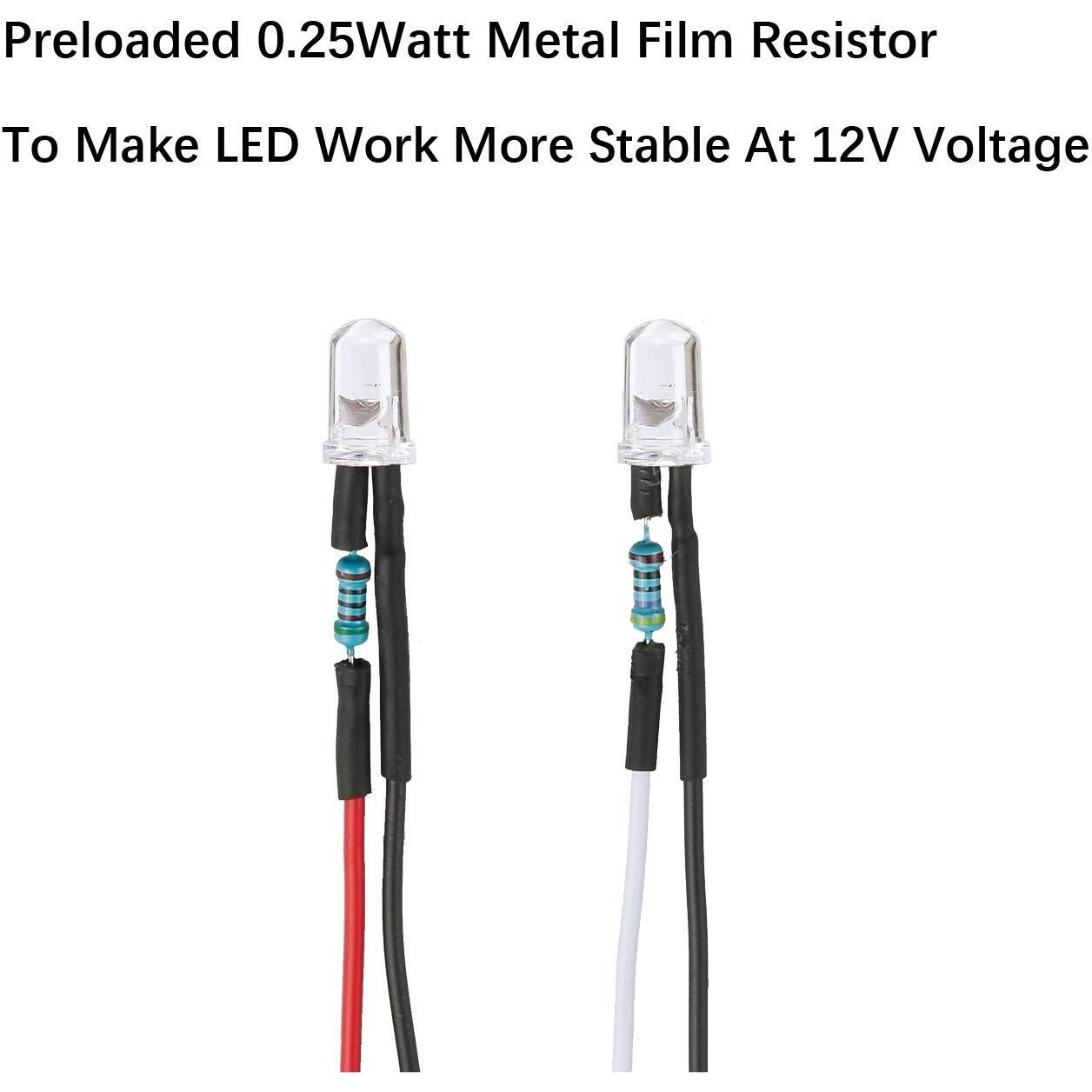 Edgelec 30Pcs 12 Volt 1.8Mm Warm White Led Lights Emitting Diodes Pre Wired 7.9 Inch Dc 12V Led Light Clear Lens Small Led Lamps