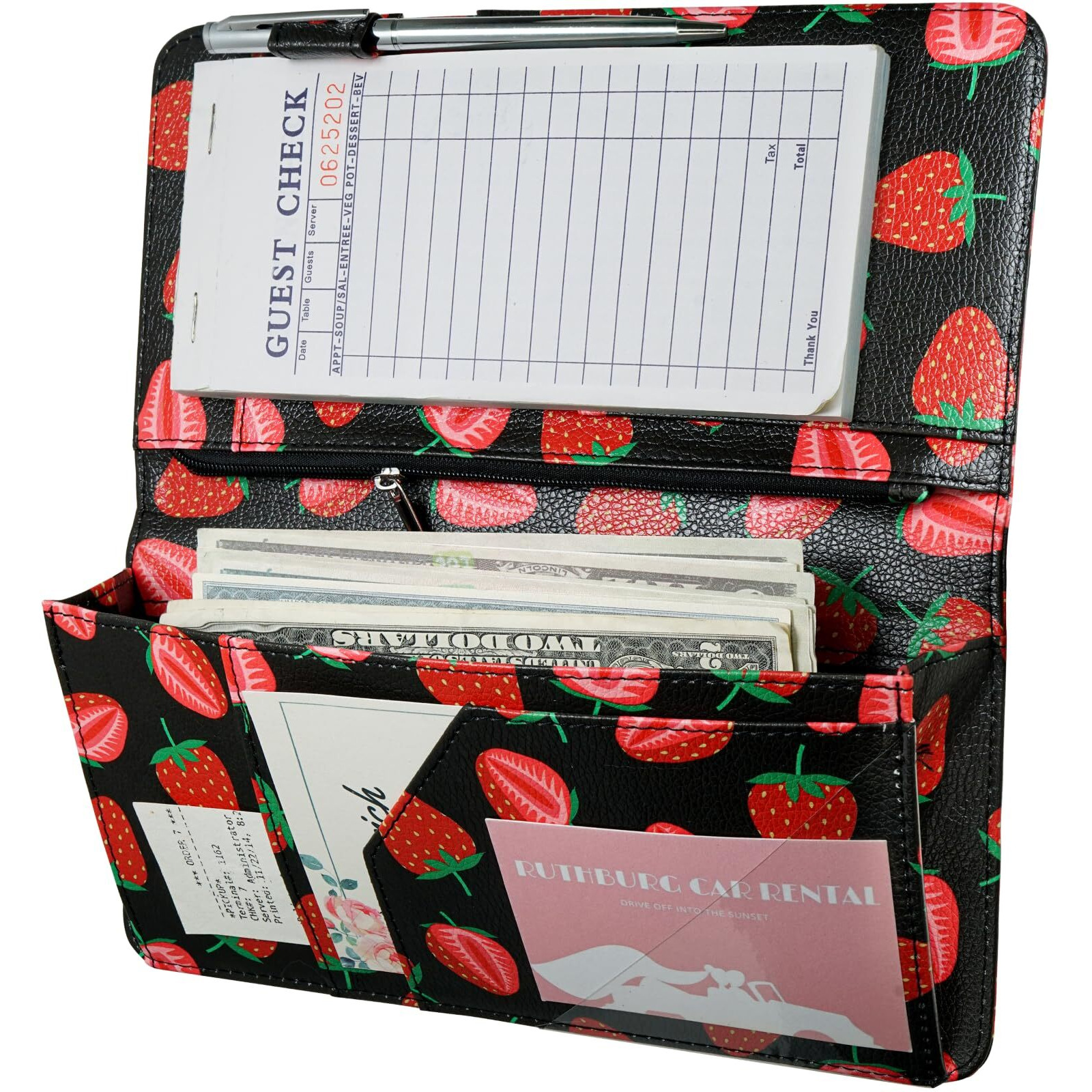 Server Book With Zipper Pocket And Magnetic Closure Server Booklet Waitress Book Serving Book With Money Pocket Waitstaff Organizer Fit Server Apron Waiter Book Wallet High Volume Pocket