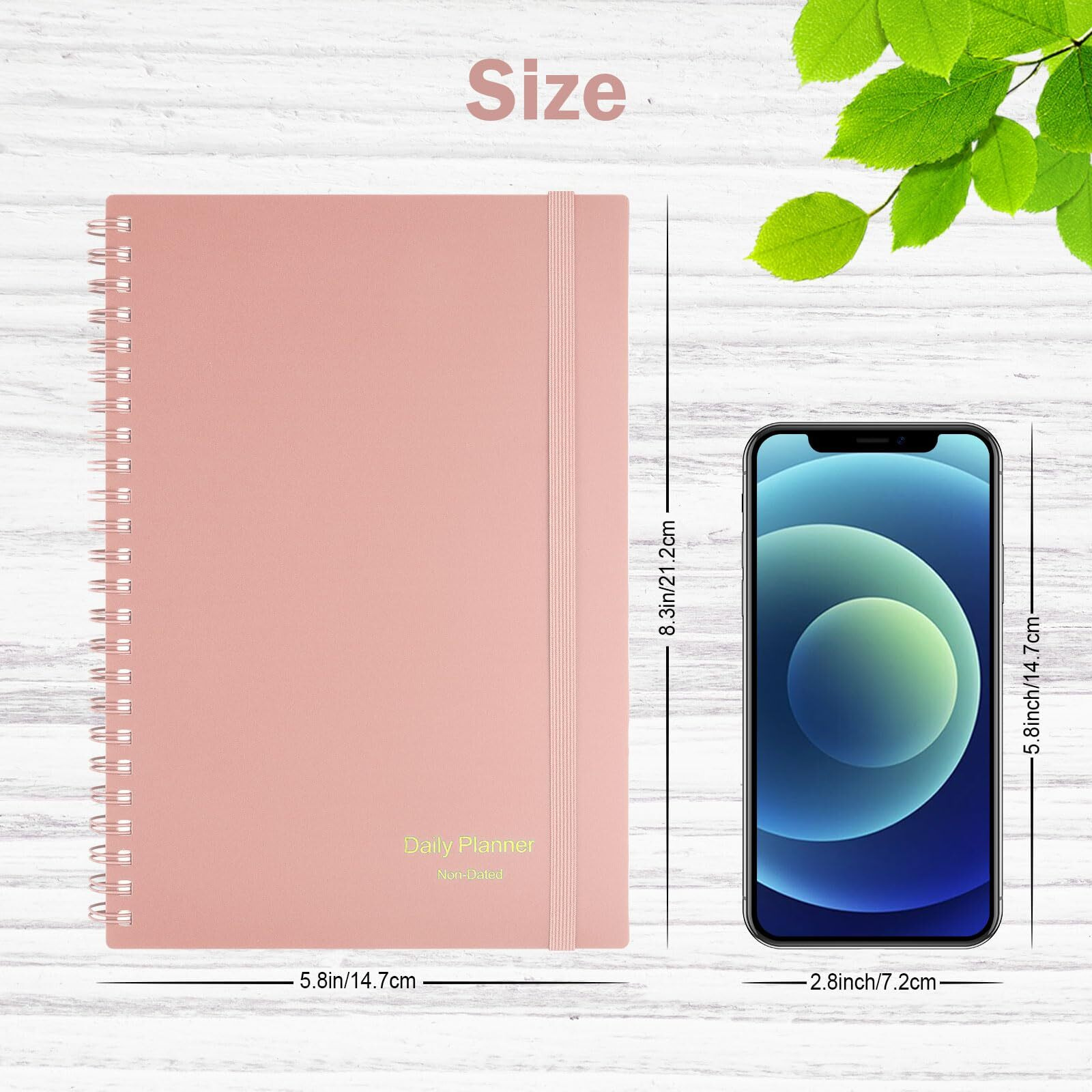 Daily Planner Undated  Asten To Do List Notebook Hourly Schedule Planner Spiral Appointment Planner Notebook For Men And Women  Day Planner For Adhd  Work Planner With Inner Pocket 8.3"&quotX5.8"" Pale Pink