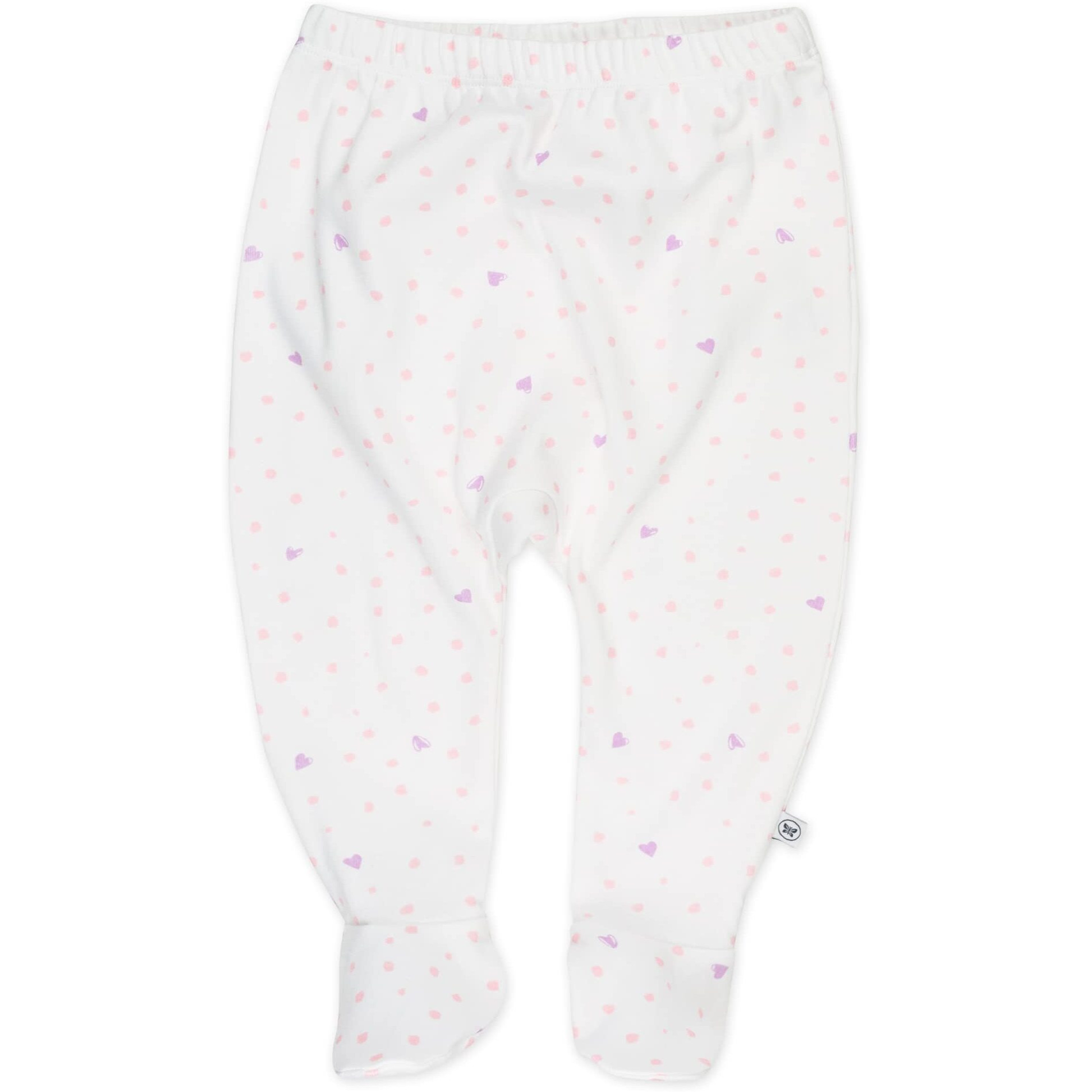 Honestbaby Unisex Baby 3-Pack Organic Cotton Footed Harem Pants  Love Dot  6-9 Months Us