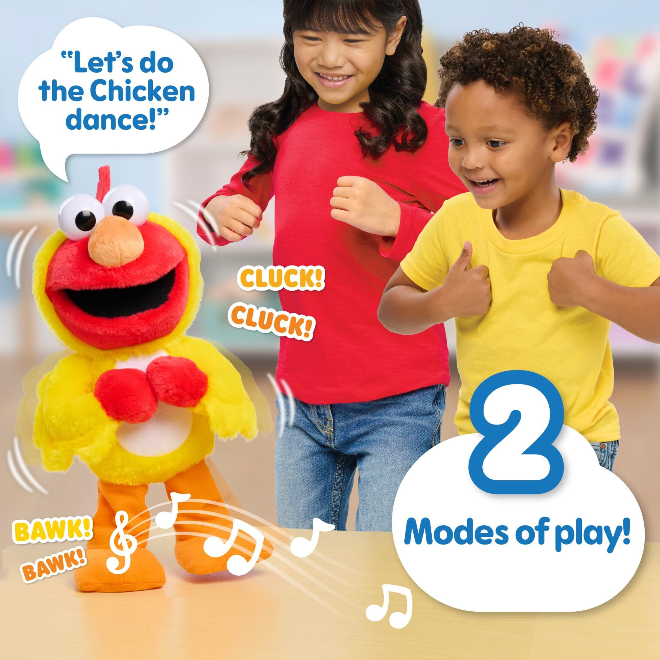Just Play Sesame Street Chicken Dance Elmo Feature 13 Inch Plush  Interactive Singing And Dancing Plush  Stuffed Animal. Kids Toys For Ages 2 Up