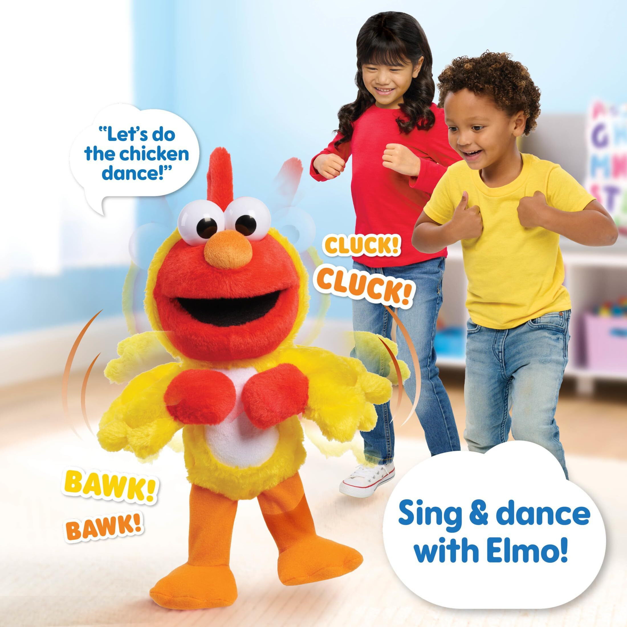 Just Play Sesame Street Chicken Dance Elmo Feature 13 Inch Plush  Interactive Singing And Dancing Plush  Stuffed Animal. Kids Toys For Ages 2 Up