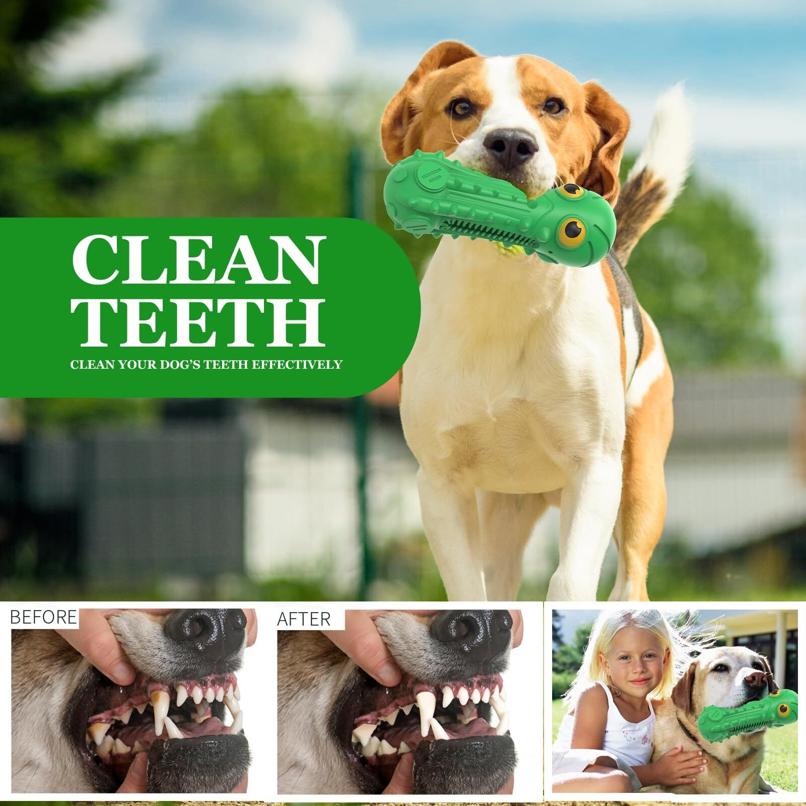 Zikaton Dog Squeaky Toys For Aggressive Chewers  Durable Chew Toys For Large Medium Breed Dog  Tough Durable Dogs Toys With Natural Rubber