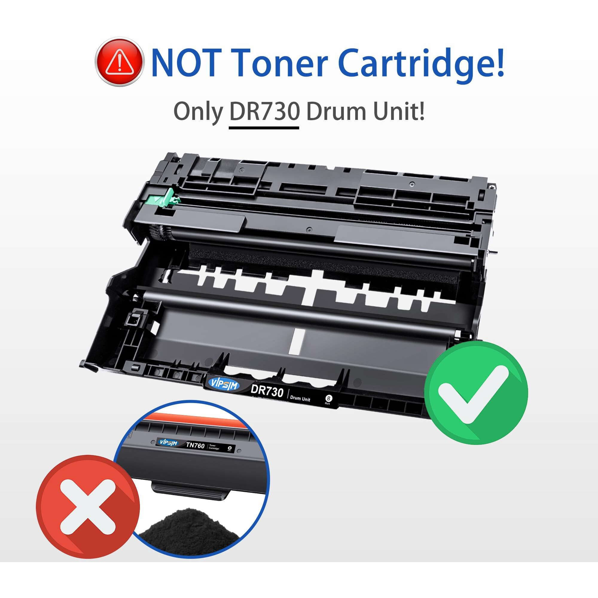 Dr730 (Not Toner) Replacement For Brother Dr730 Dr-730 Dr 730 Brother Drum To Use With Mfc-L2750Dw Hl-L2370Dw Mfc-L2710Dw Hl-L2350Dw Dcp-L2550Dw Printer (2 Black)