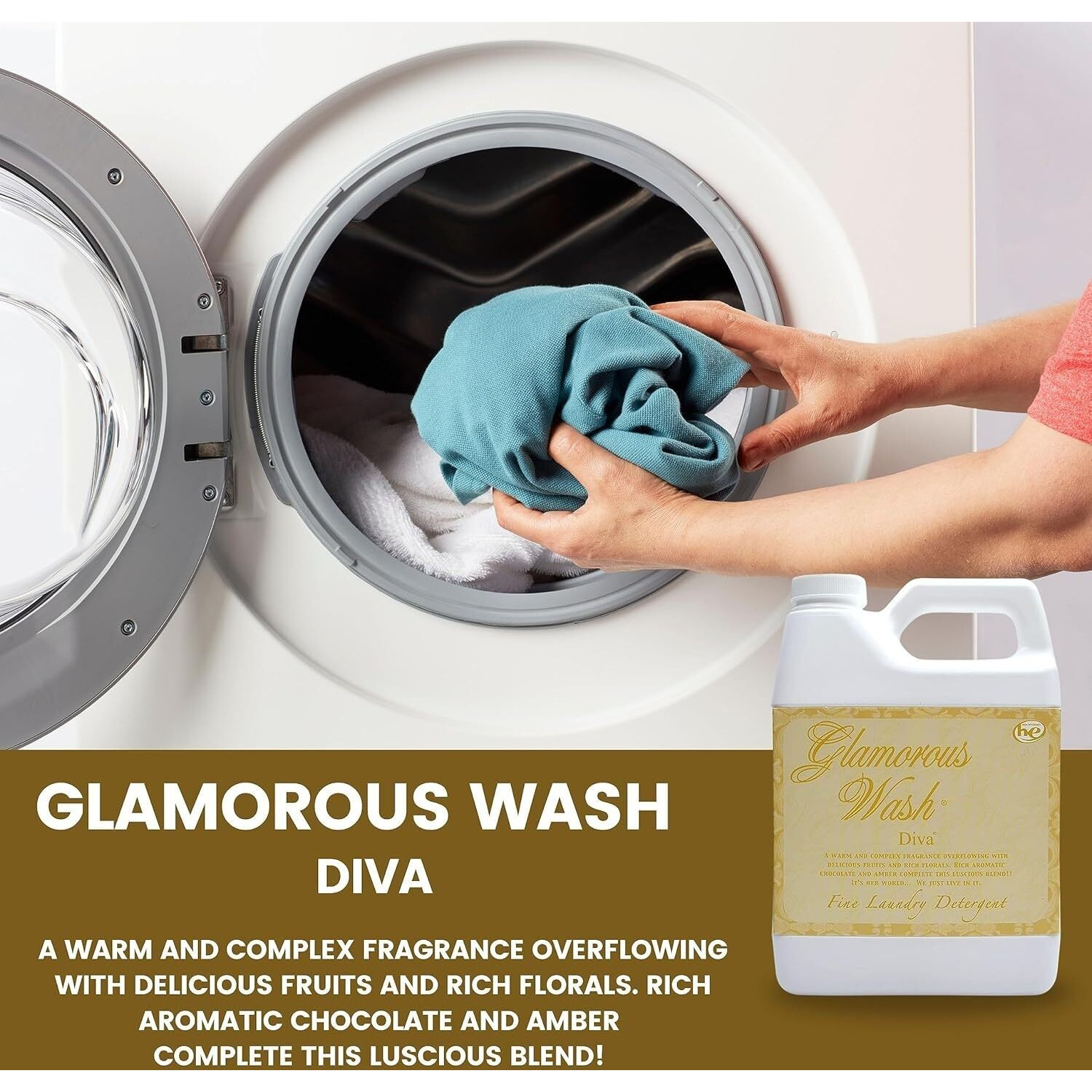 Tyler Candle Company Glam Wash Laundry Detergent  Diva 16 Fl Oz/With Glamorous Sachet Single Pouch Fl