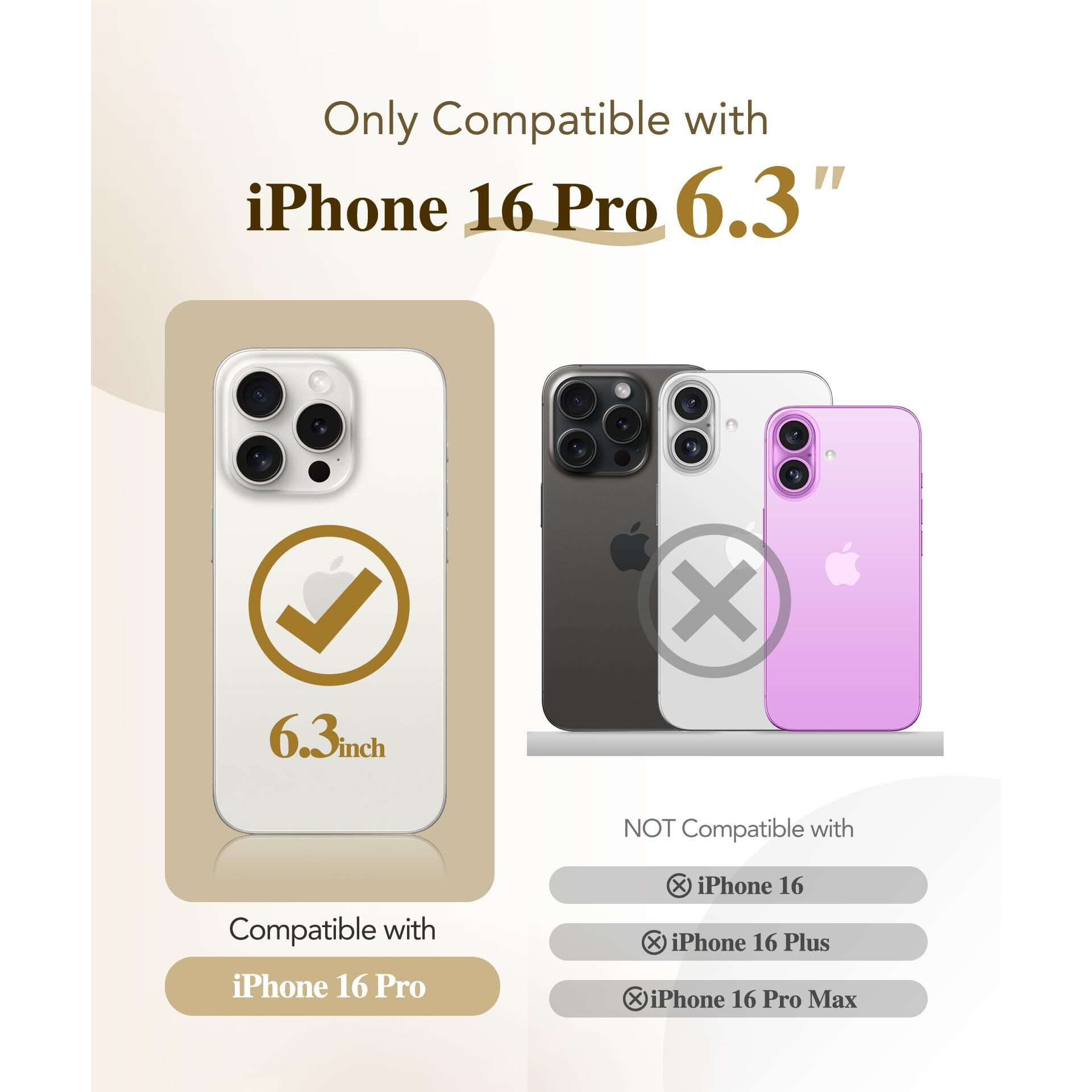 Berfy Magnetic For Iphone 16 Pro Case  Compatible With Magsafe  Built-In 9H Tempered Glass Screen Protector & Upgraded Camera Protection  Full-Body Plating Shockproof Phone Case For 16 Pro 6.3""  Gold