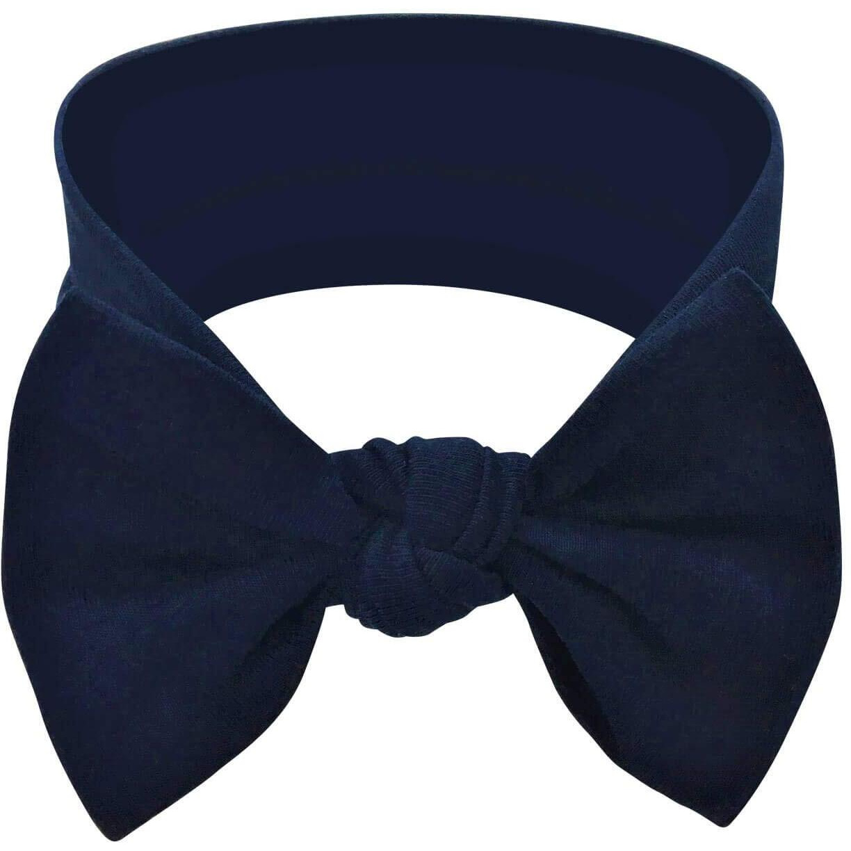 Babygiz Baby Girl Headbands-Infant Toddler Cotton Handmade Hairbands With Bows Child Hair Accessories (Dark Navy Blue)