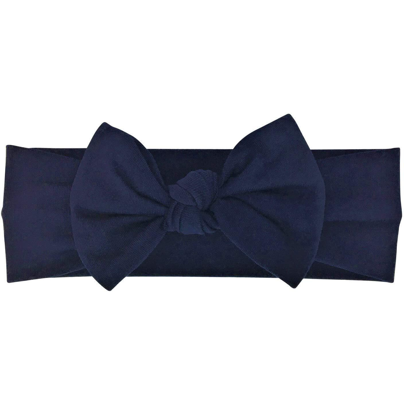 Babygiz Baby Girl Headbands-Infant Toddler Cotton Handmade Hairbands With Bows Child Hair Accessories (Dark Navy Blue)