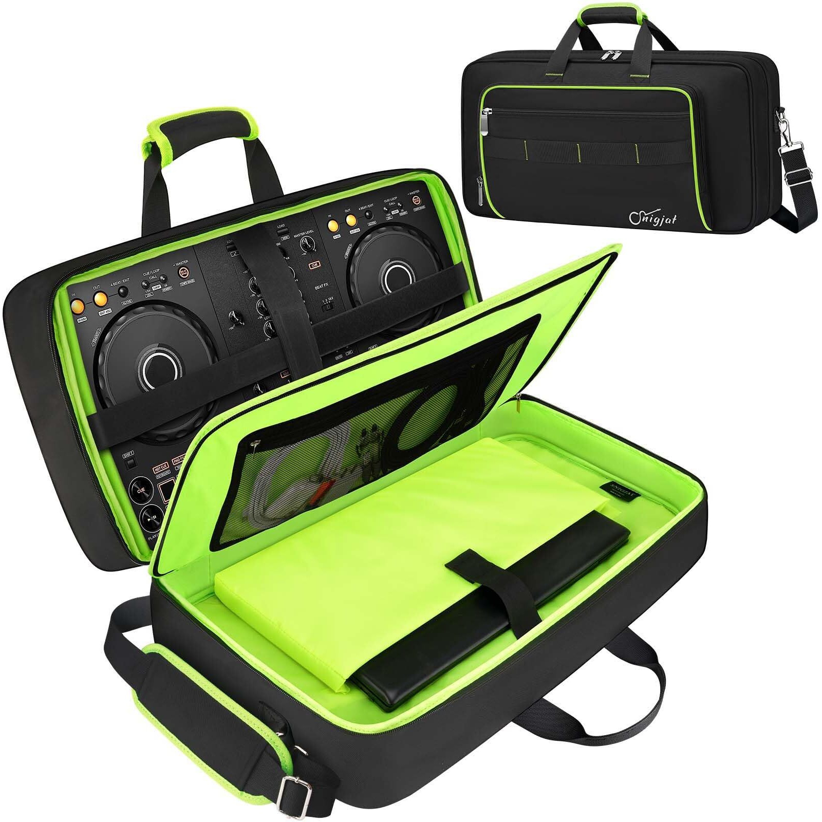 Snigjat Dj Controller Case For Ddj-Flx4/ Dj 400/ Ddj-Rev1  Padded Dj Controller Bag With 5 Pockets For Laptop  Headphones  Cables  Dj Carrying Case With Adjustable Shoulder Strap  21.5"&quotX11.8"&quotX2.5""