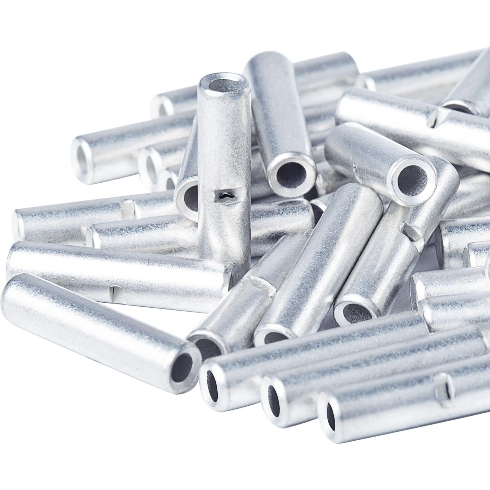 Airic Non Insulated Butt Connectors 22-16 Awg  100 Pcs Electrical Seamless Crimping Terminals  Uninsulated Wiring Crimps Connector  Bare Copper Crimp Splice Terminal For 22 20 18 16 Gauge Wire