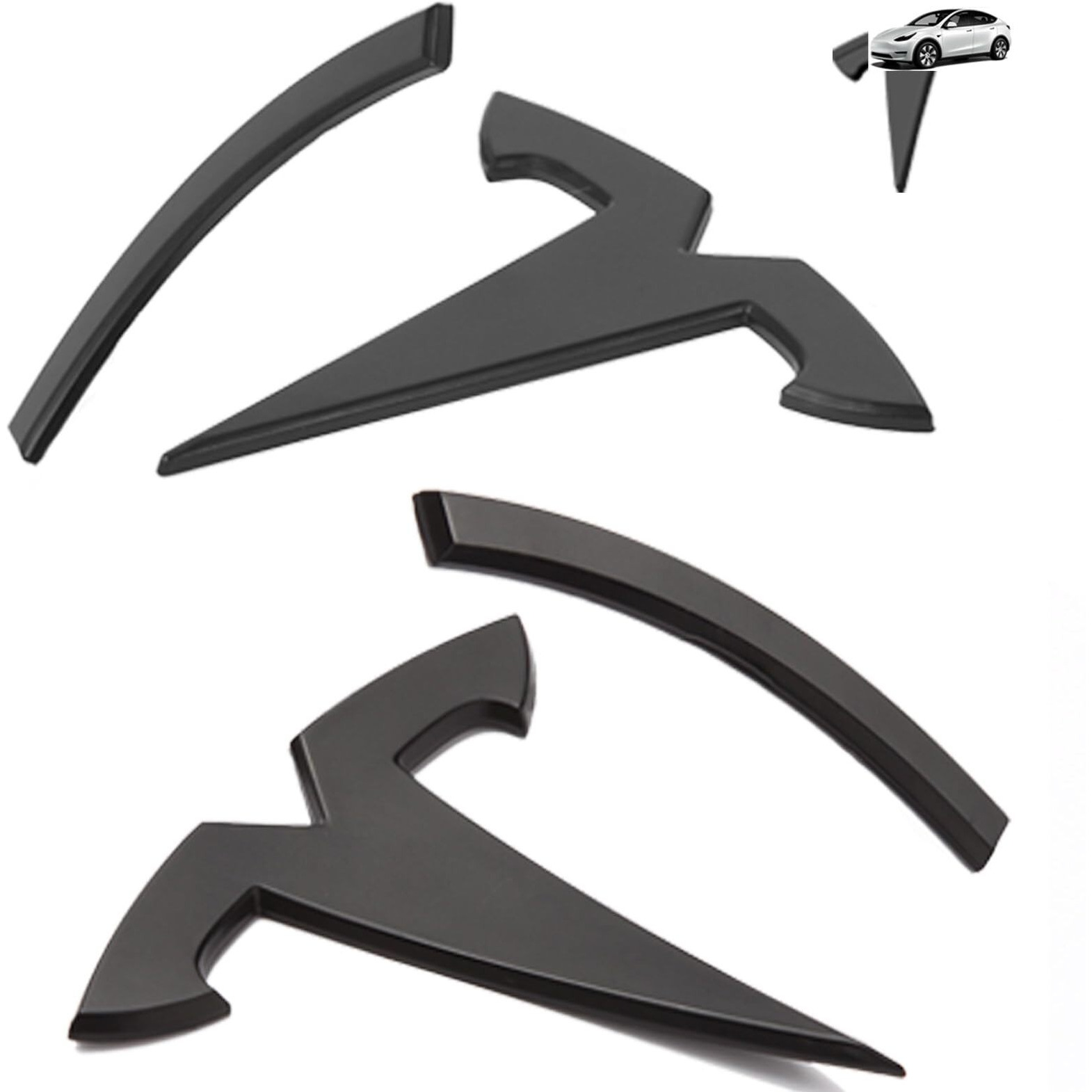 Emblem Cover Compatible With Model Y 2024 2023 2022 2021 2020 Accessories 3 Pcs