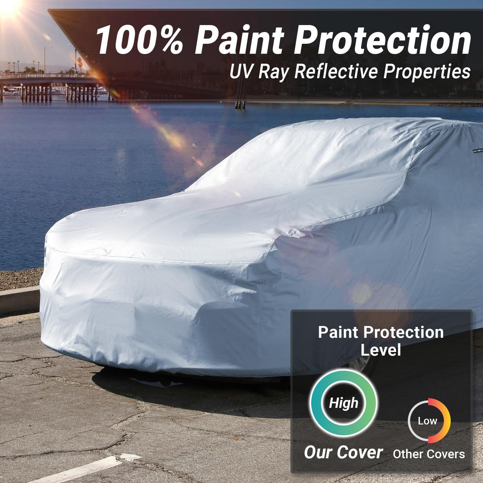 Icarcover Custom Car Cover For Hyundai Genesis Coupe 2010-2016  Waterproof All-Weather Rain Snow Uv Sun Protector Full Exterior Weatherproof Indoor Outdoor Car Cover With Strap