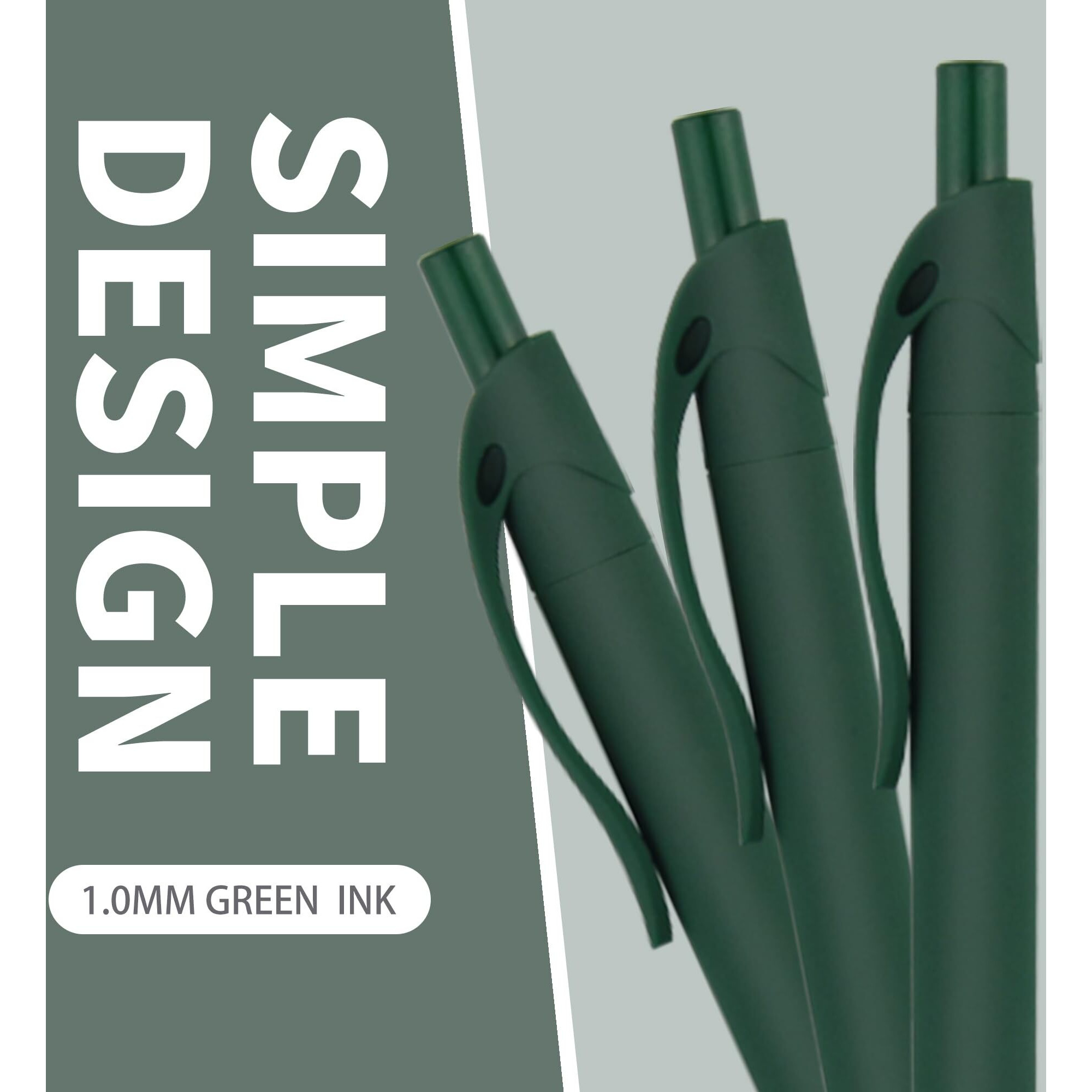 Deegtran Pens Bulk  50 Pack No Bleed Green Click Pens  Wholesale Retractable Ballpoint Pens  Pens Medium Point  Smooth Ink Pens  1.0Mm Green Ink
