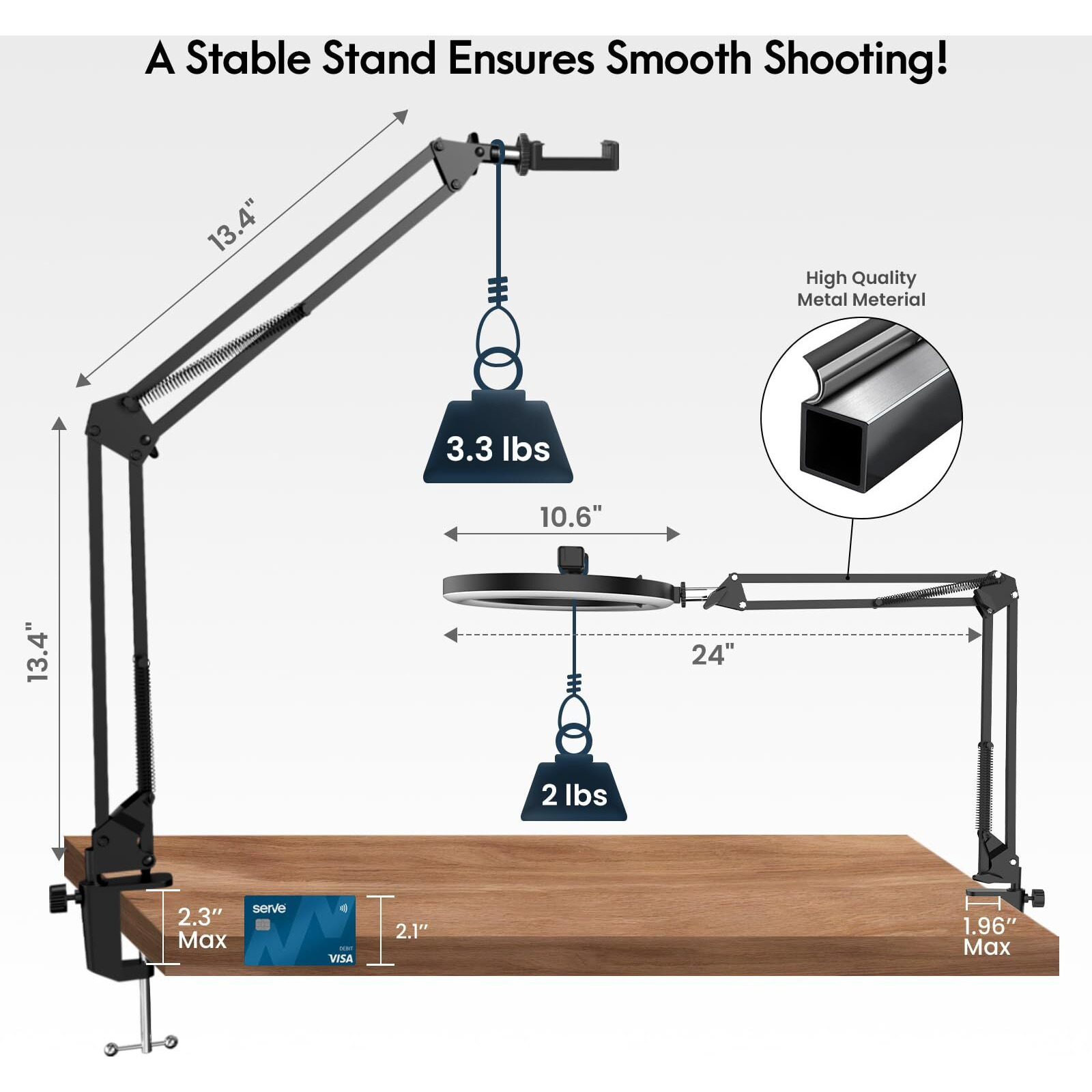 Overhead Camera Mount With Selfie Ring Light And Phone Holder  10"" Led Ring Light For Desk With Stand And Remote For Iphone Phone Tripod With Light For Video Recording Vlog Tiktok Live Stream Cooking
