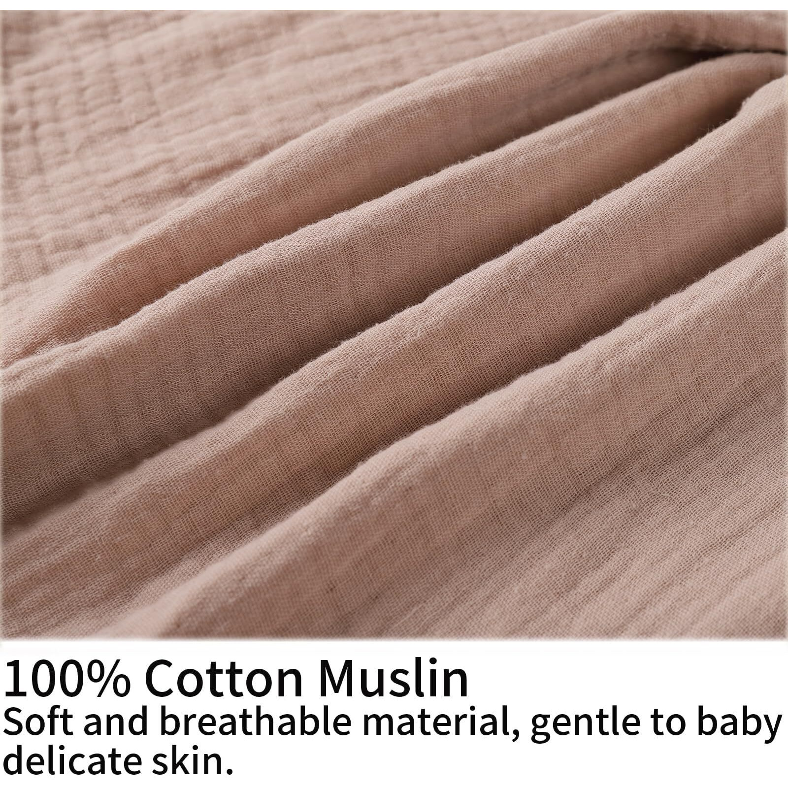 Muslin Nursing Pillow Cover Soft 100% Cotton Feeding Pillow Slipcover Fits Standard Infant Nursing Pillow Or Positioner For Boy And Girl  Blush