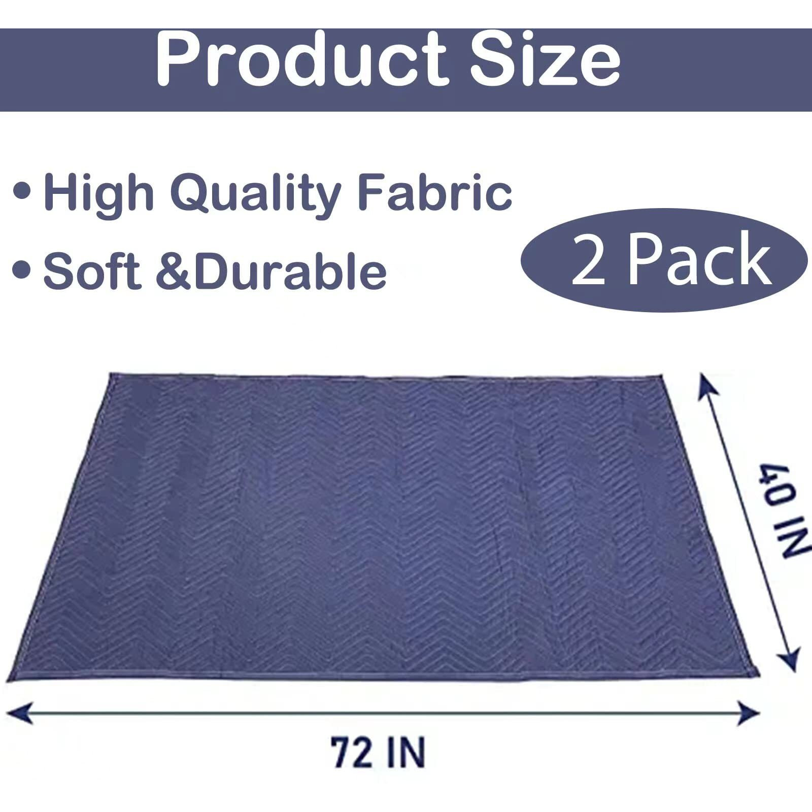 Ponghei 2 Moving Blankets 40"&quotX 72"" Heavy Duty Packing Blankets For Moving Shipping Thick Furniture Wrapping For Moving Supplies Professional Quilted Shipping Blankets