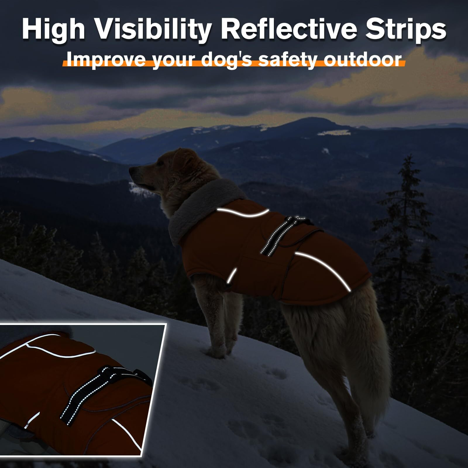 Lelepet Warm Dog Coat Reflective Dog Fleece Vest Waterproof Dog Jacket Windproof Dog Winter Coat Dog Cold Weather Coats With Adjustable Buckle Fleece Lining Dog Snowsuit Dog Coat For Large Dogs Xl