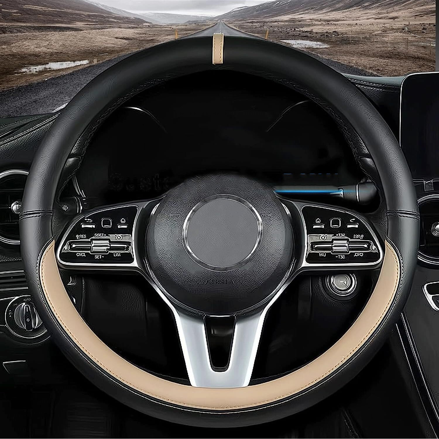 Custom Fit Bmw Steering Wheel Cover - Nappa Leather  Non-Slip Design For Bmw Interior Accessories (Beige)