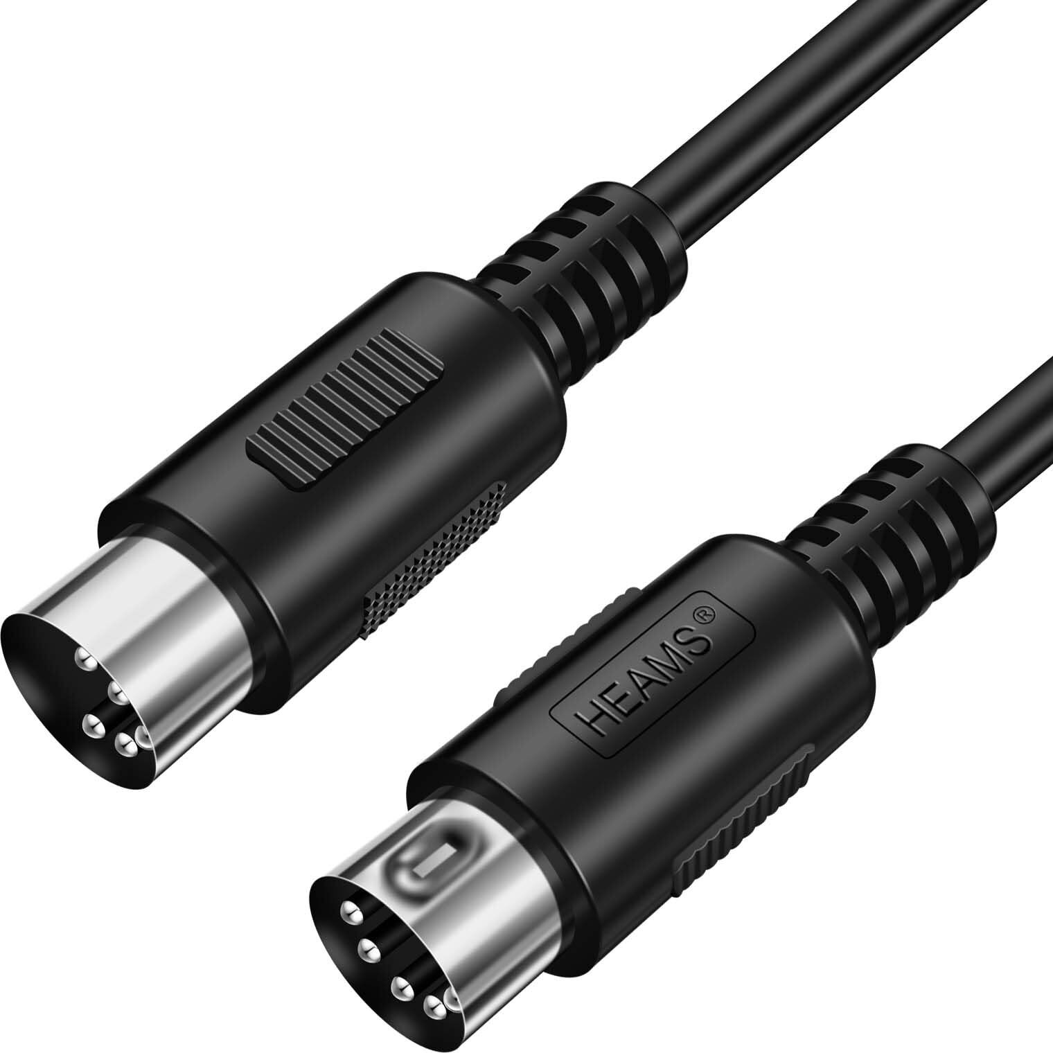 Heams 3 Pack Premium 3Ft Midi Cable  Stable & Fast Transmission And Long-Lasting Midi Cables  Male To Male 5-Pin Midi Cable For Midi Keyboard  Electronic Piano  Electronic Drum